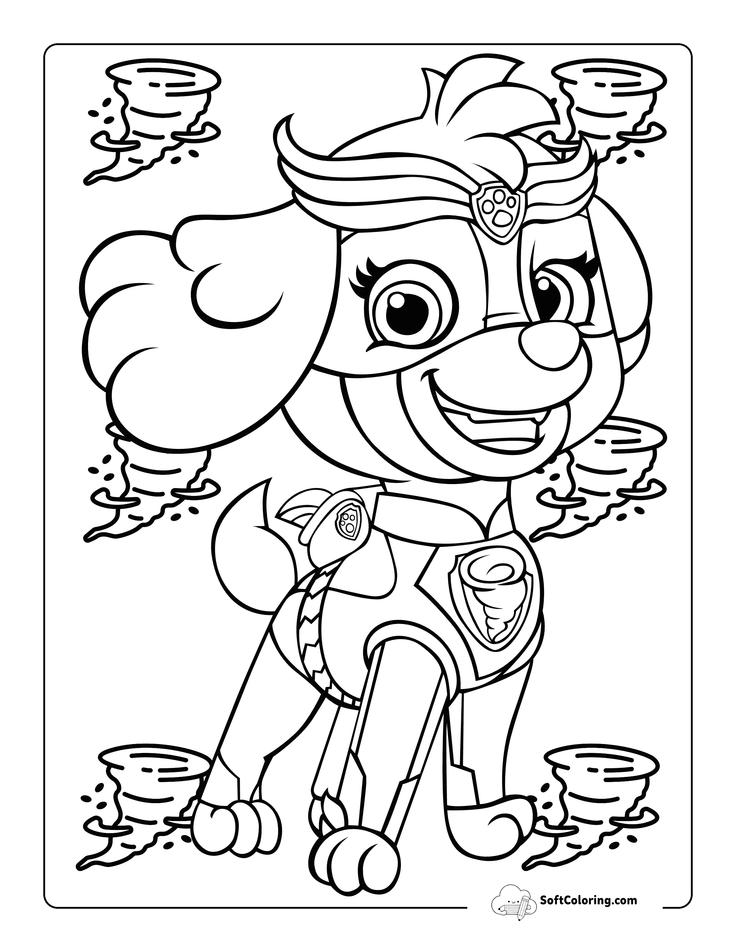 Skye Mighty Pups-Inspired Coloring Sheet