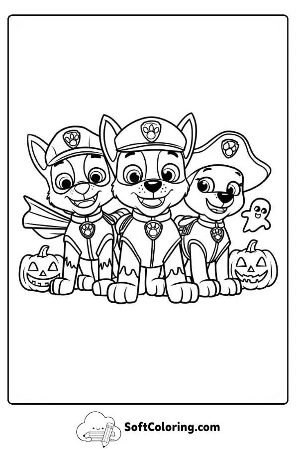 Paw Patrol Halloween Coloring Page
