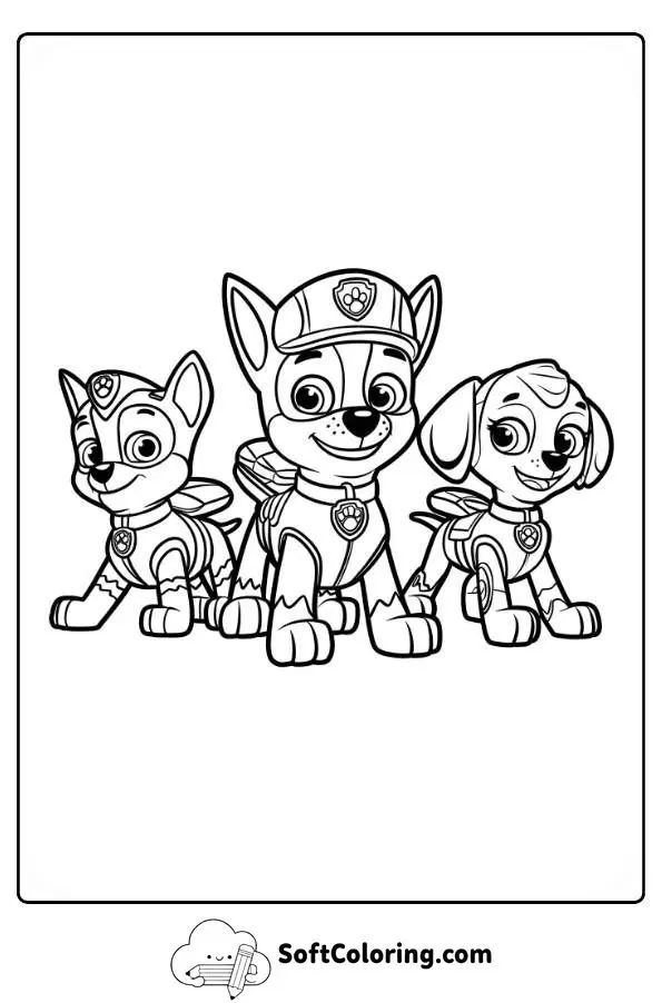 Paw Patrol Mighty Pups Coloring Page