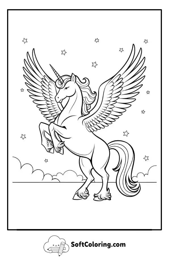 Pegasus Unicorn Coloring Page