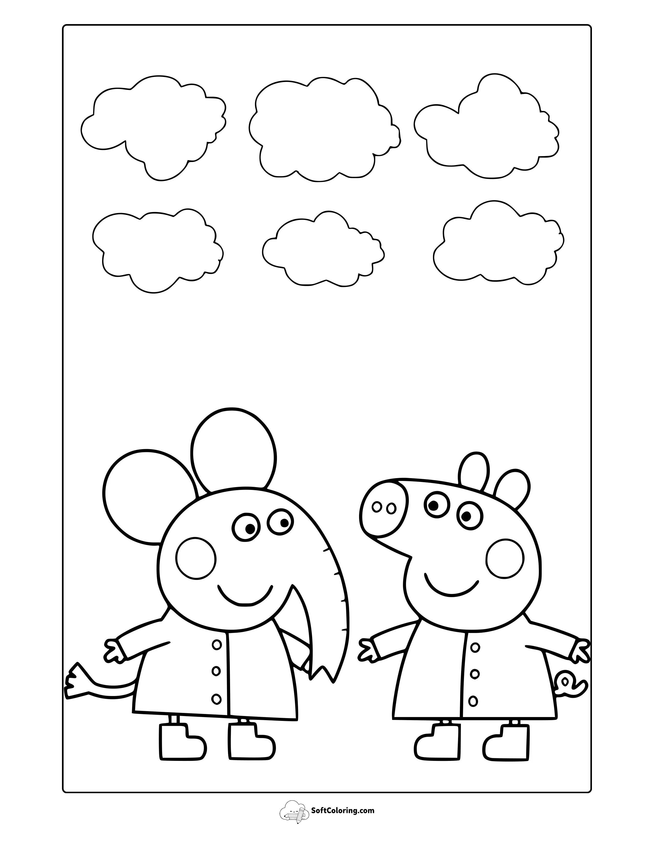 Peppa And Emily Elephant Coloring Page
