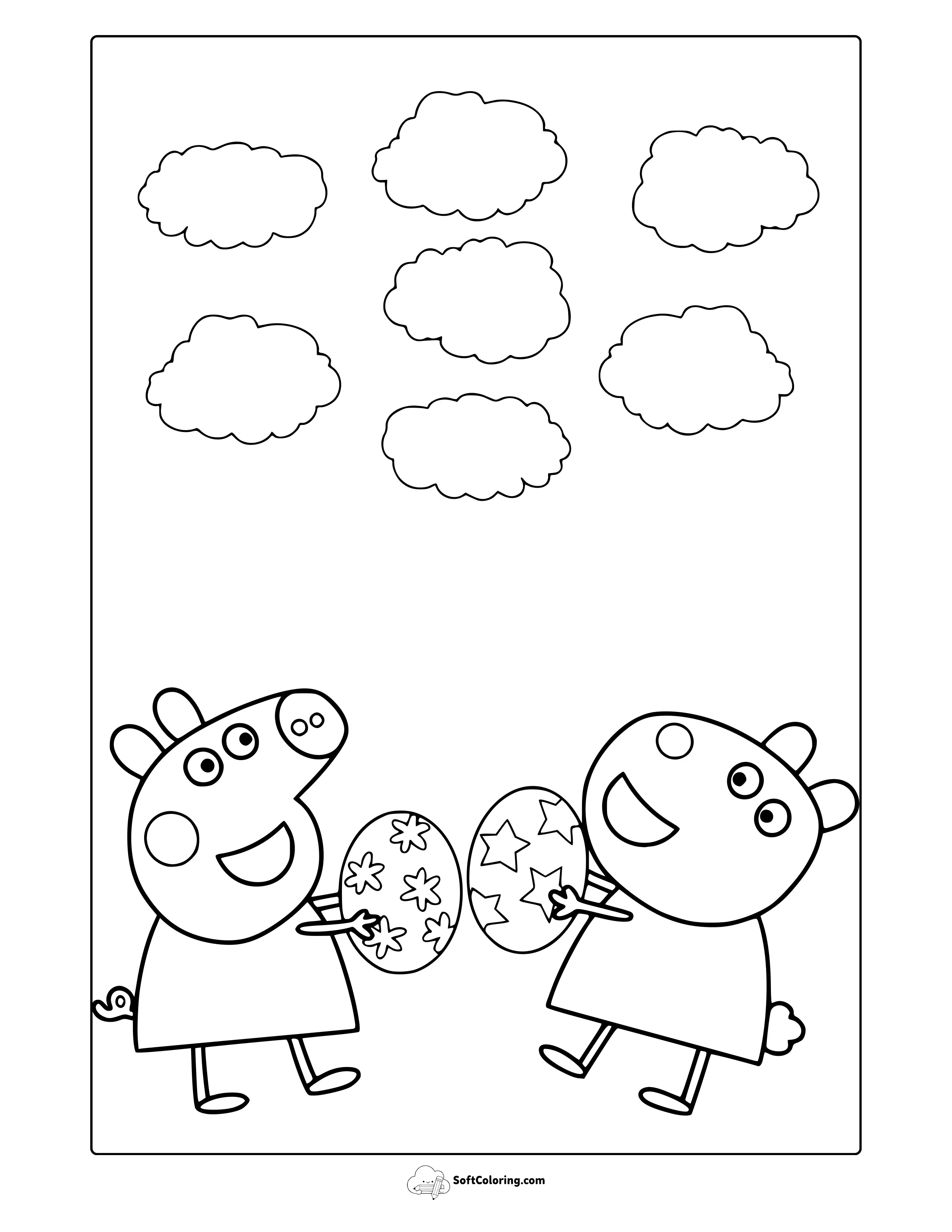 Peppa And Suzy Coloring Page