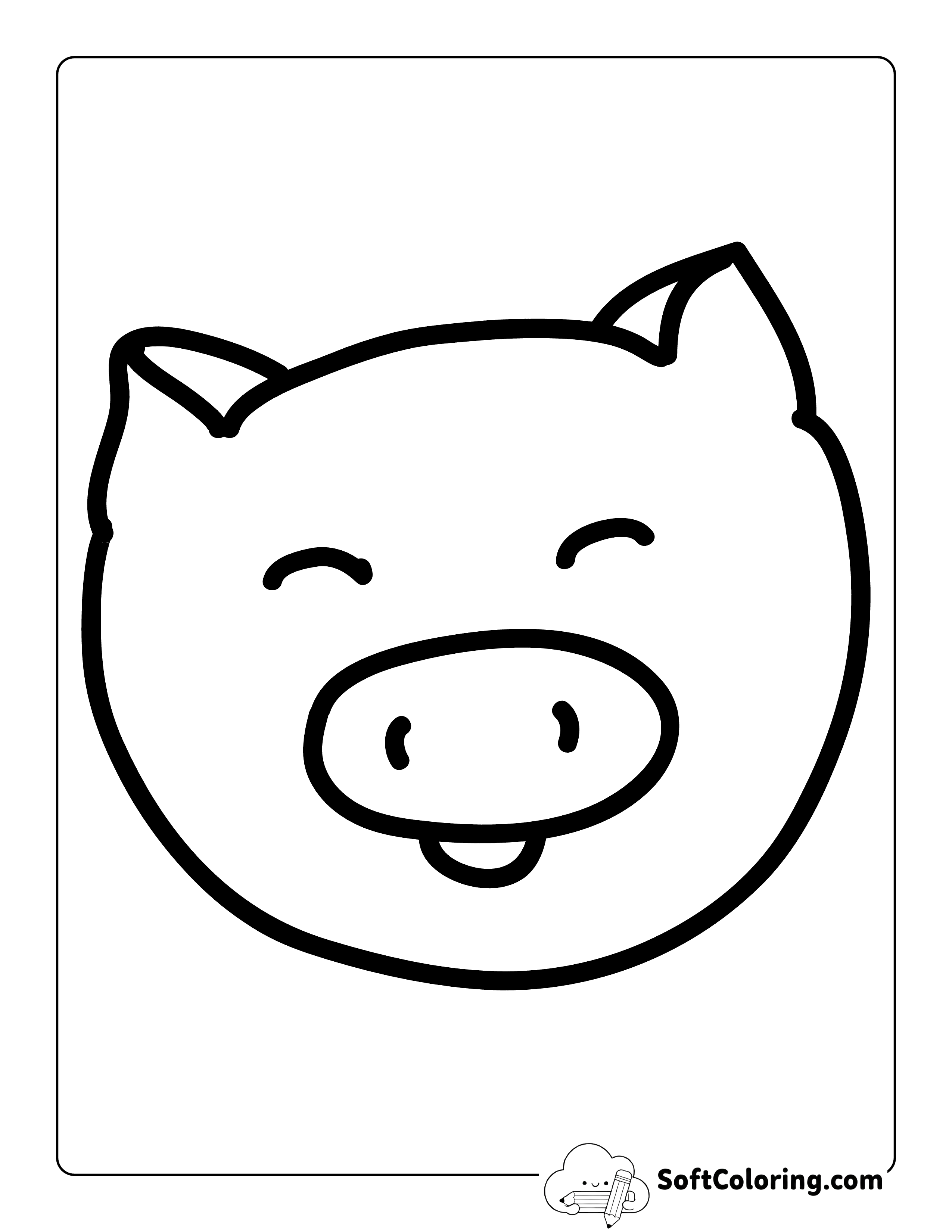 Easy Cute Baby Pig Head Drawing