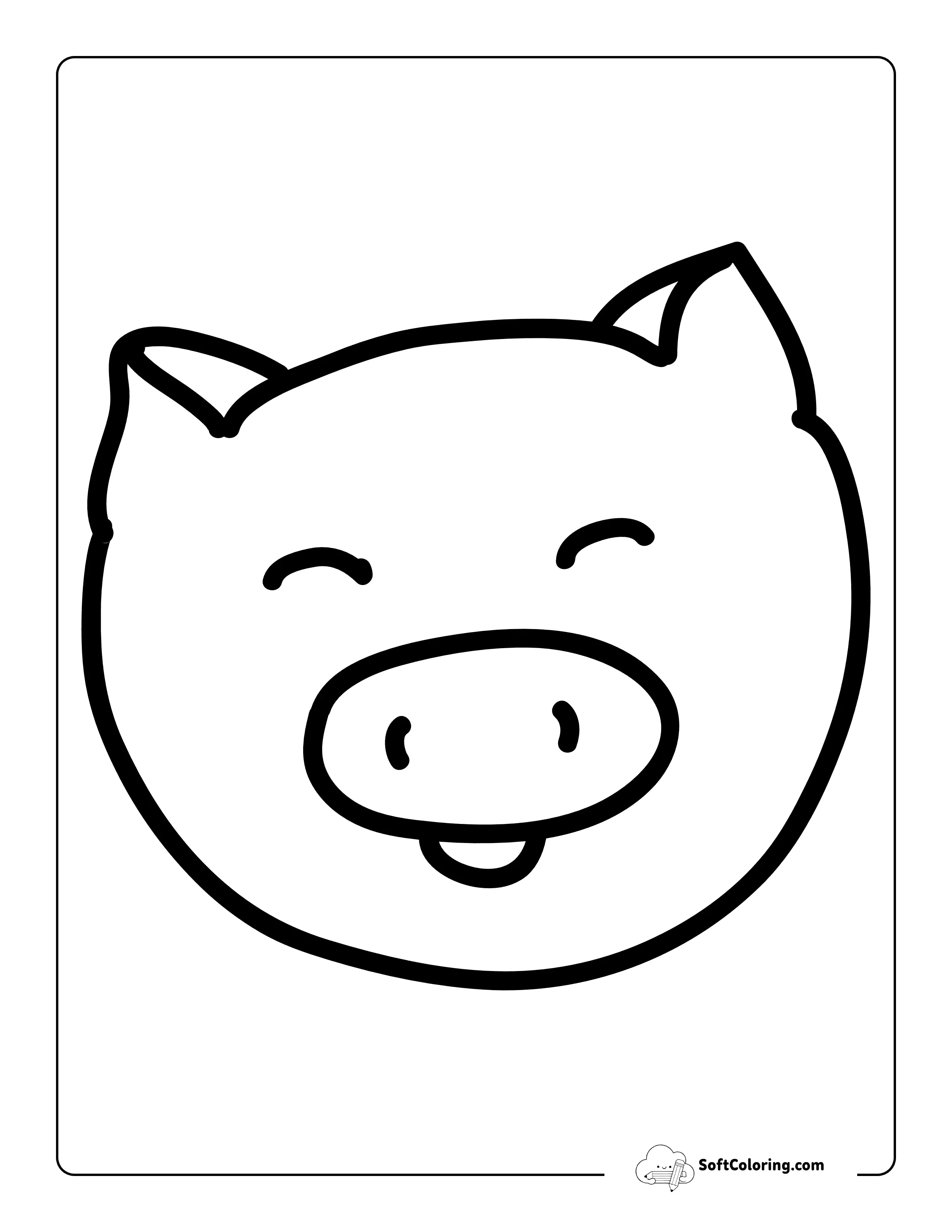 Easy Cute Baby Pig Head Drawing