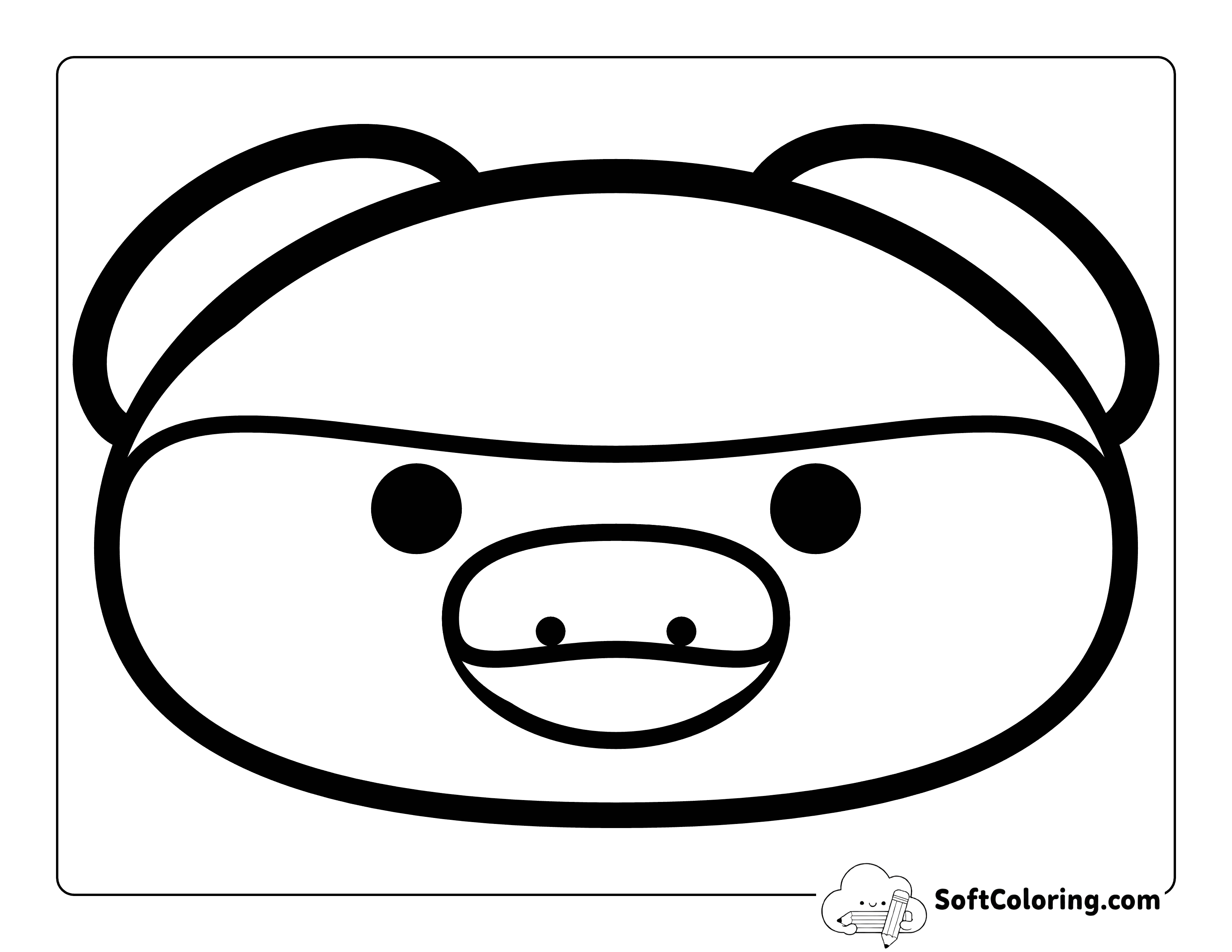 Easy Cute Baby Pig Face Template