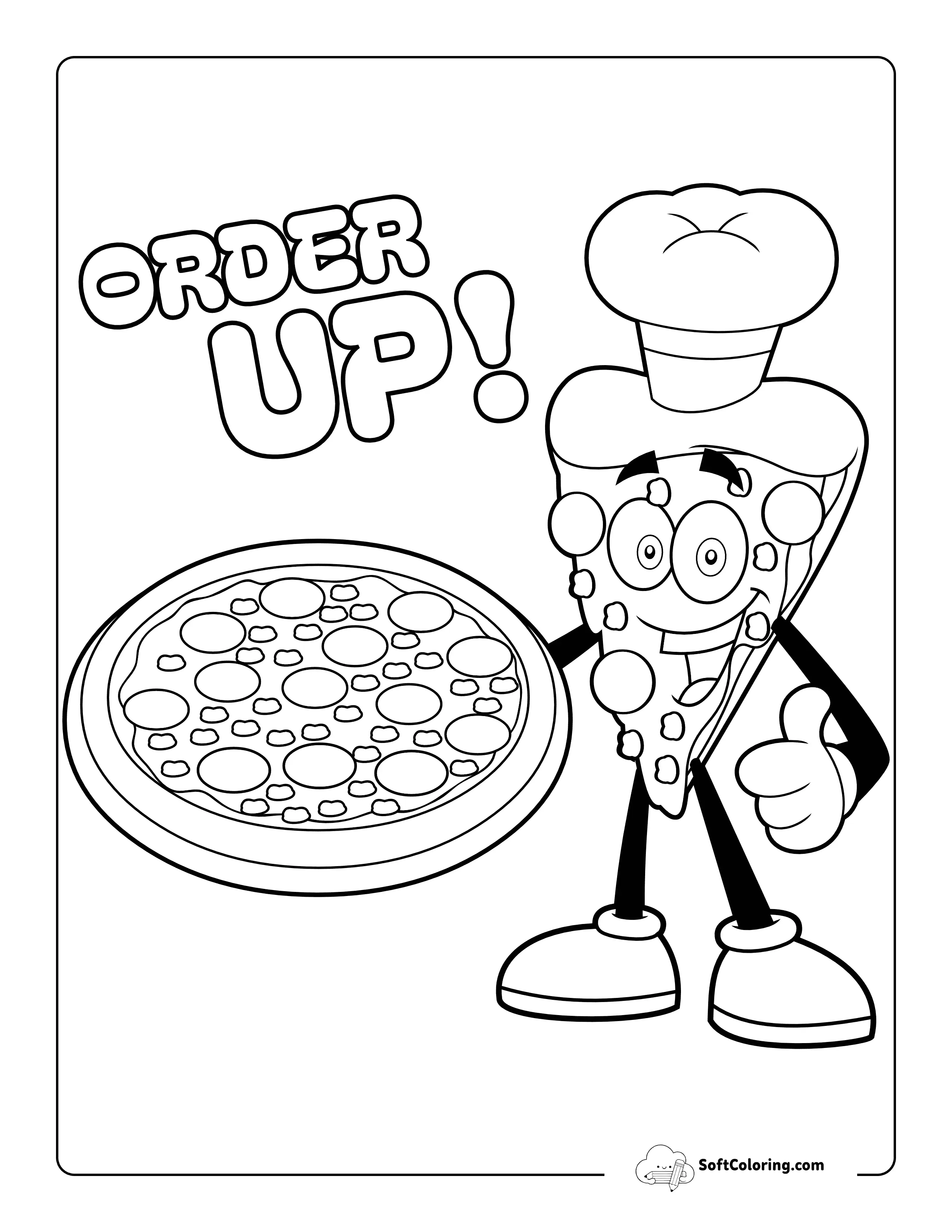 "Order Up!" - Cool Retro Style Pizza Slice Chef Printable