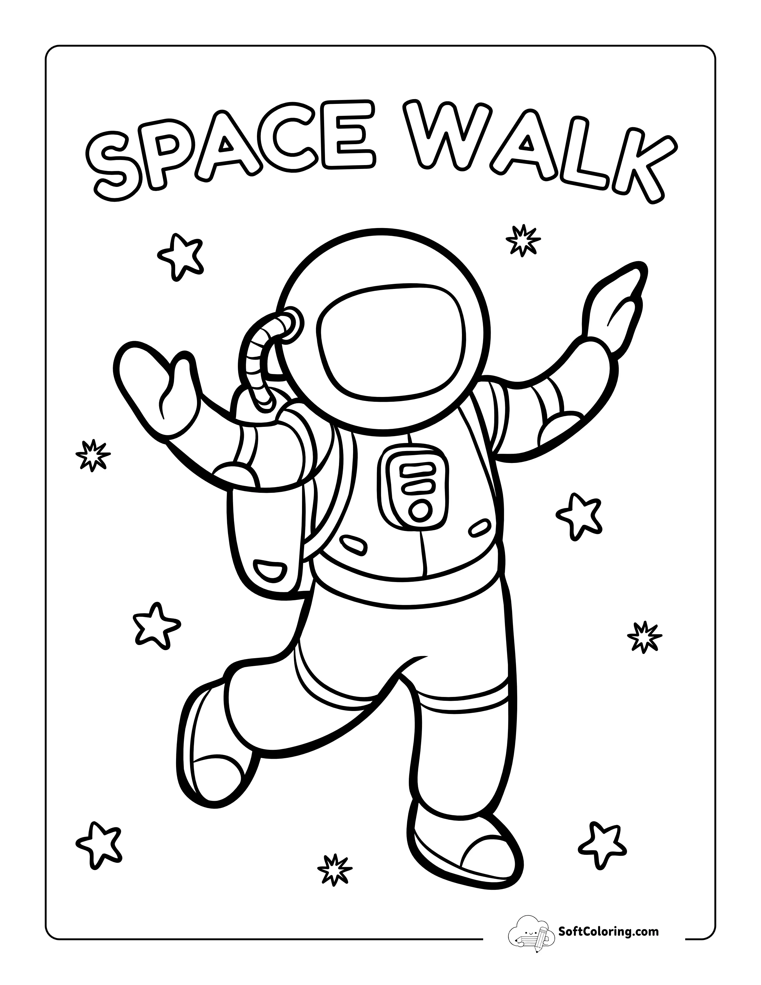 "Space Walk" Coloring Page
