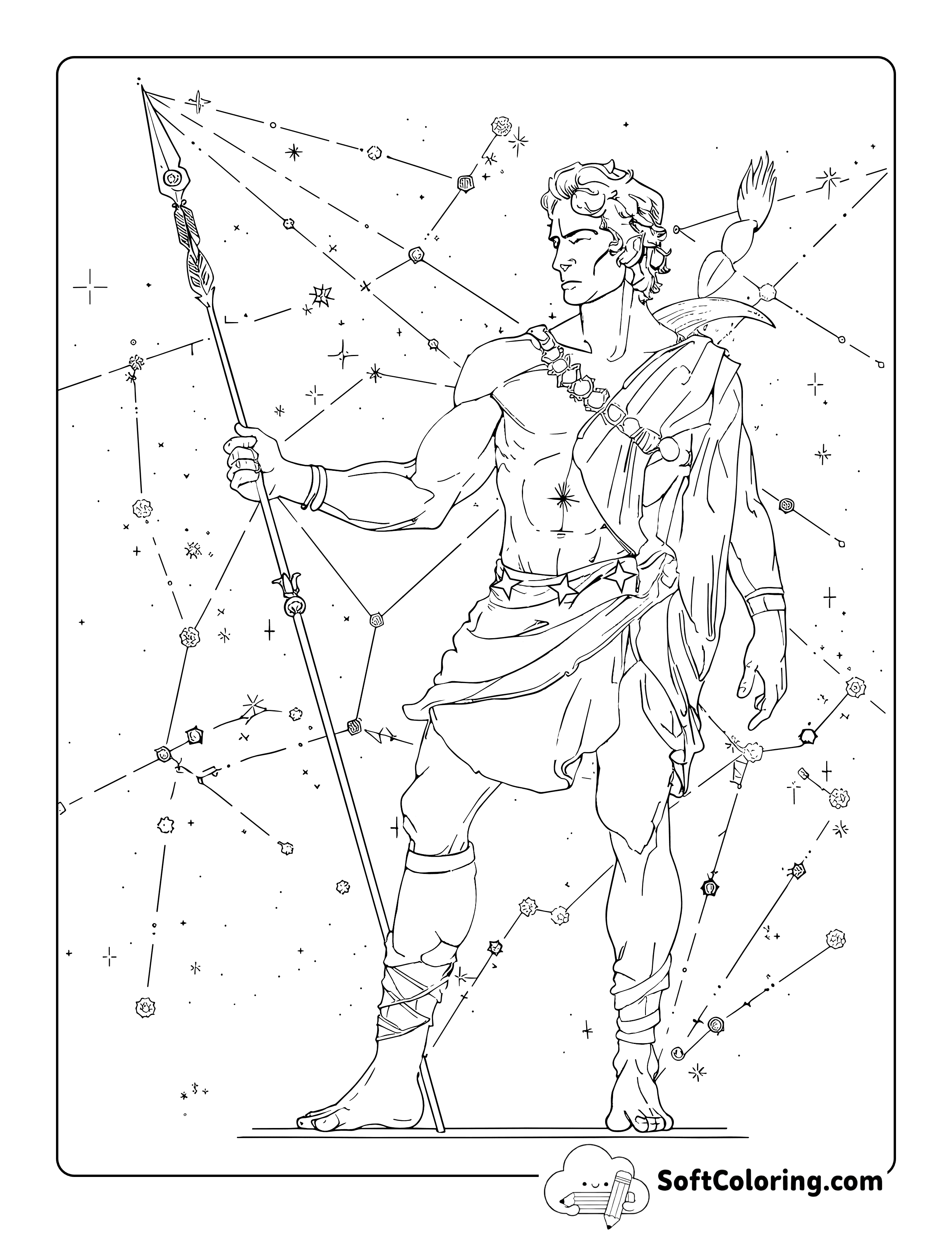 Orion Constellation Coloring Page for Teens and Adults