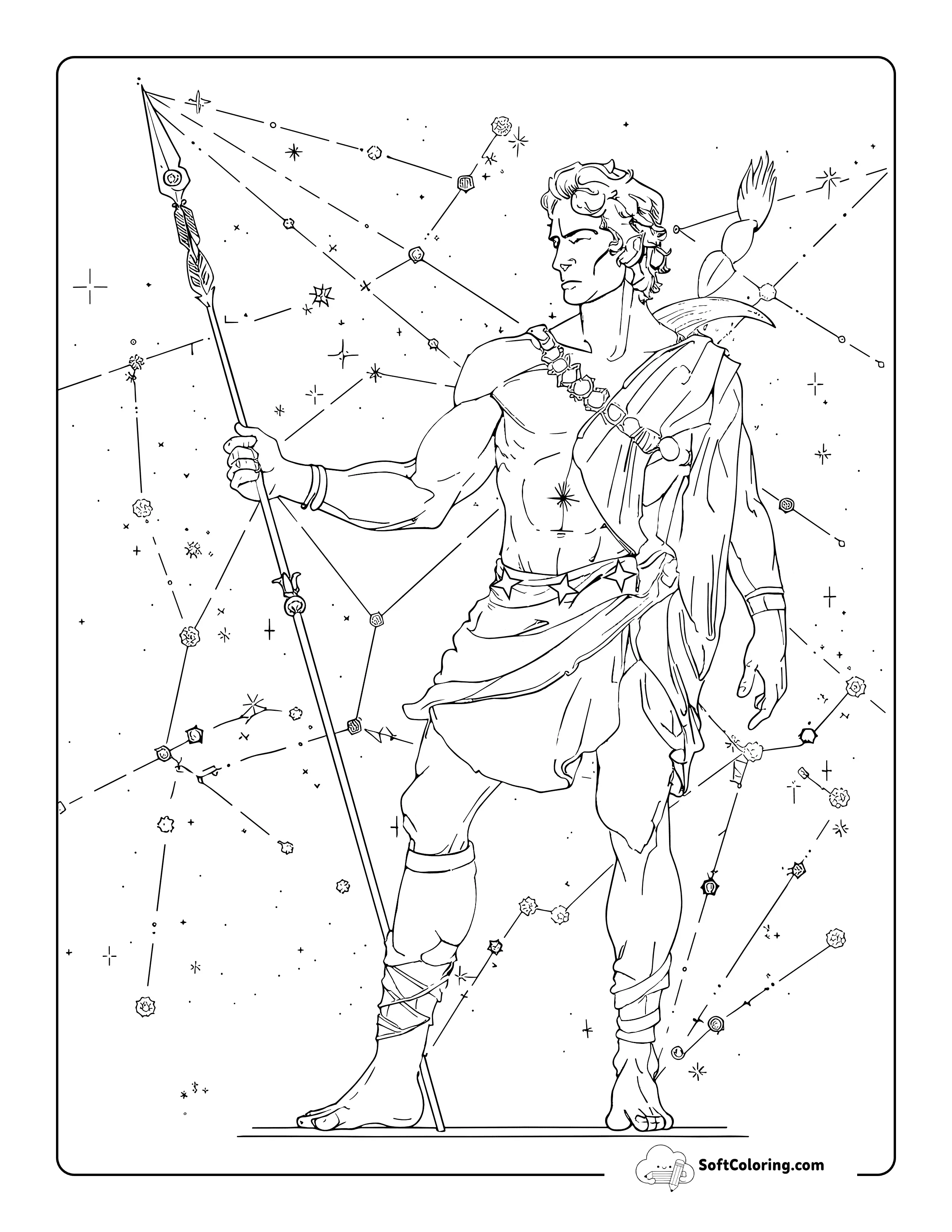 Orion Constellation Coloring Page For Teens And Adults