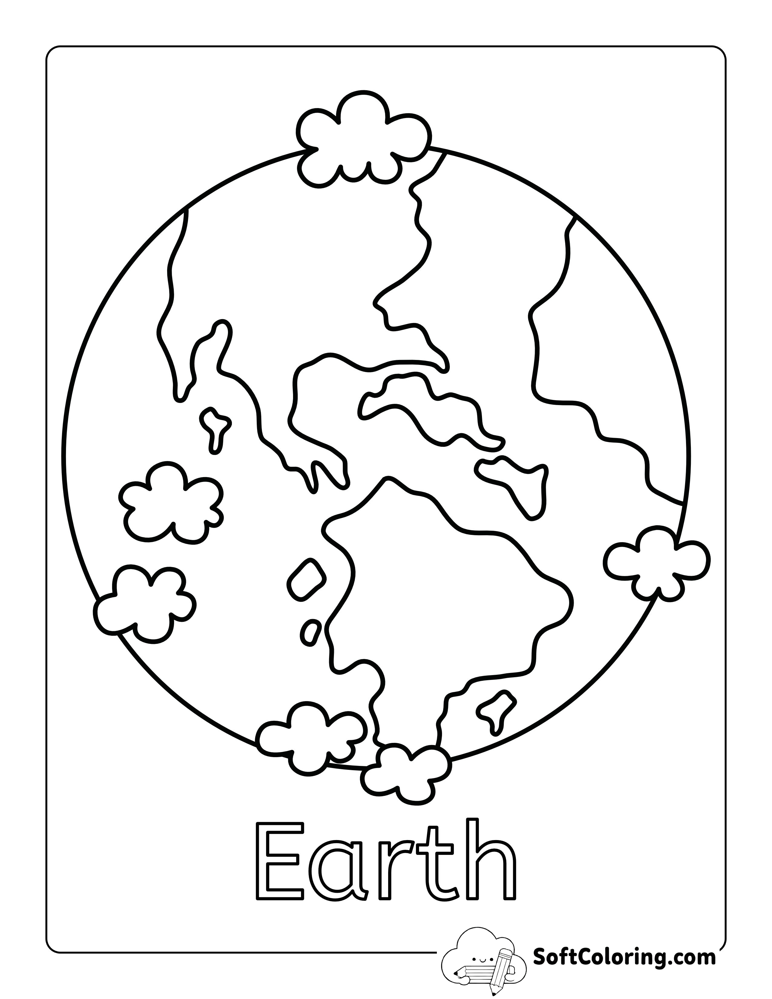 Planet Earth Coloring Page
