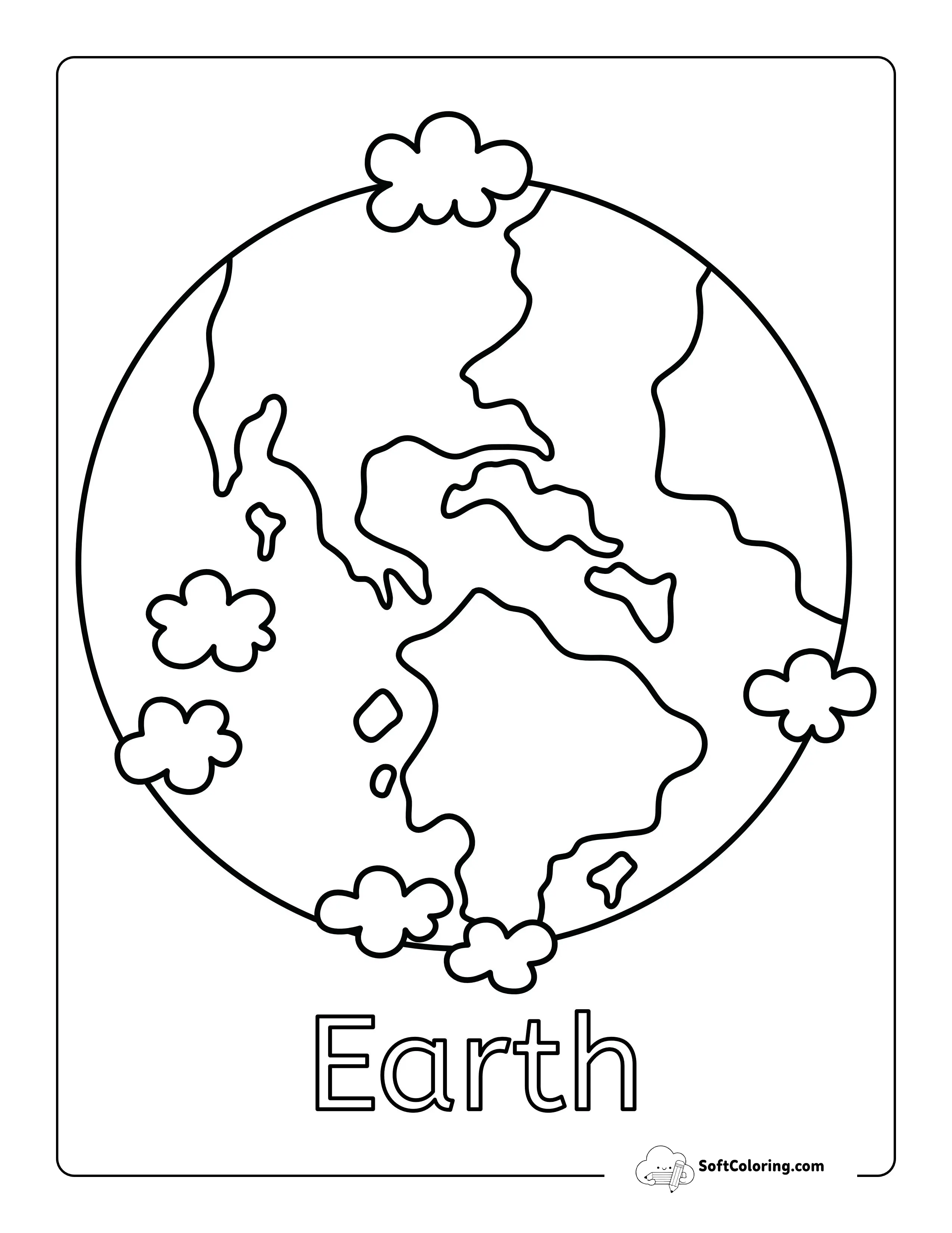 Planet Earth Coloring Page