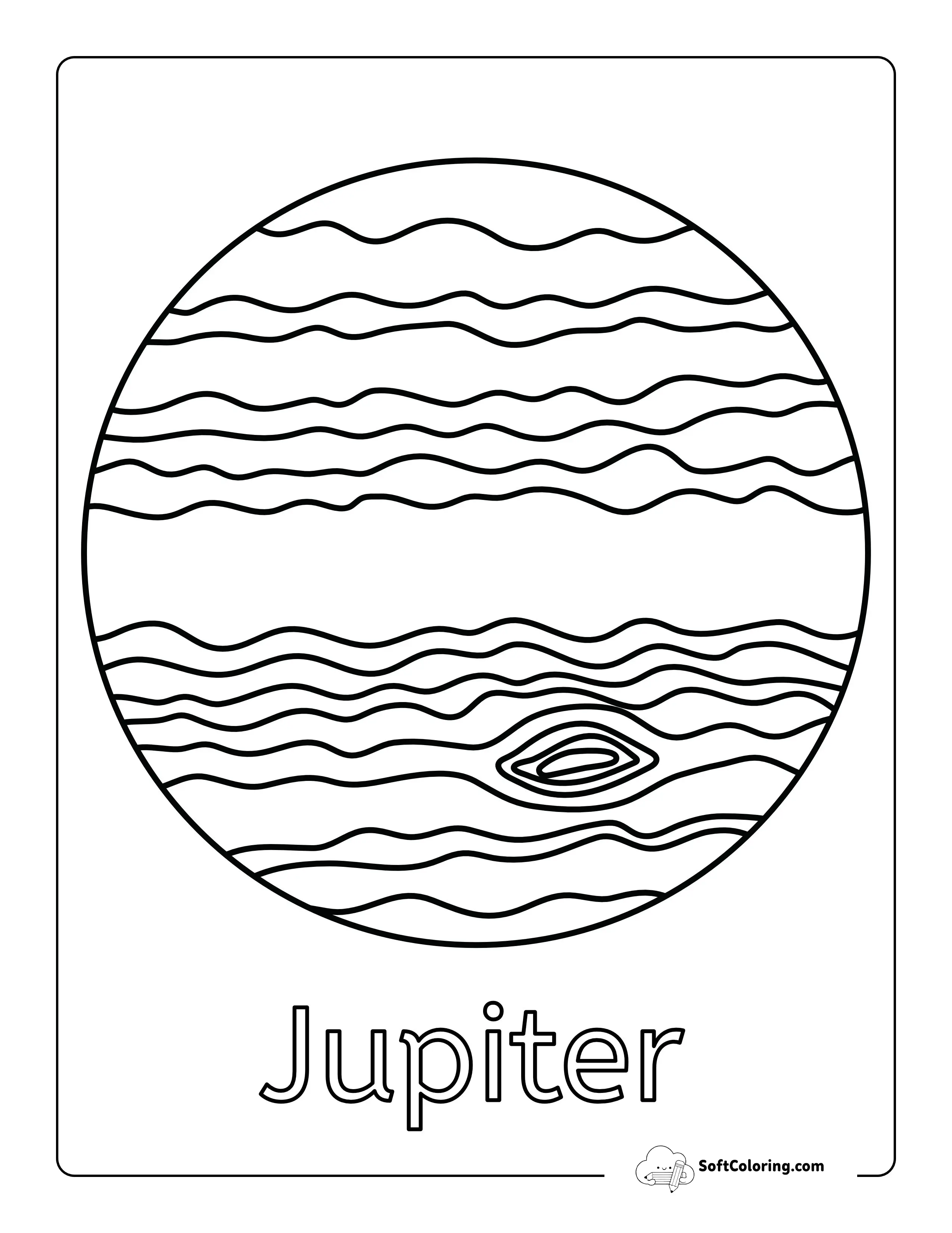 Giant Gas Planet Jupiter Coloring Sheet