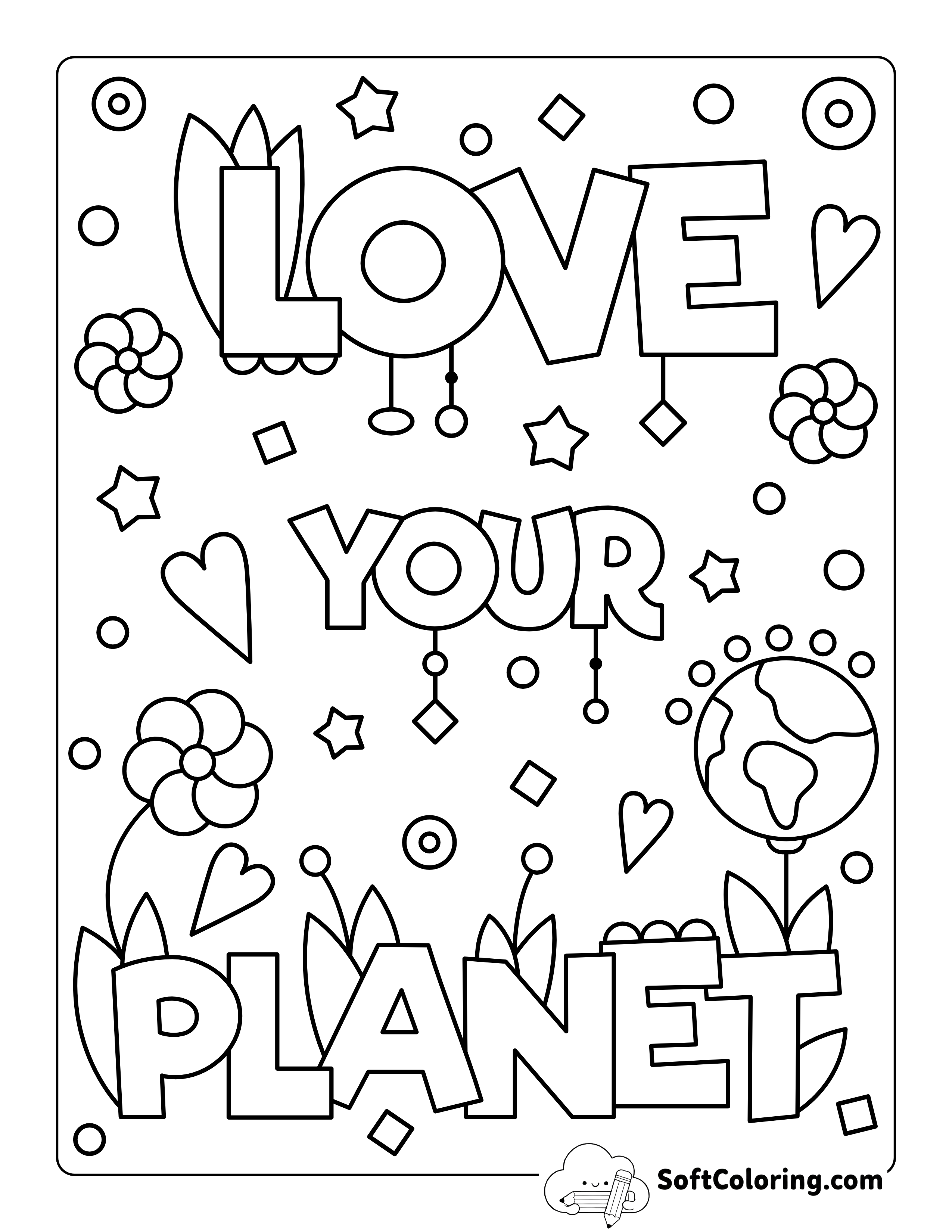 "Love Your Planet" Coloring Page