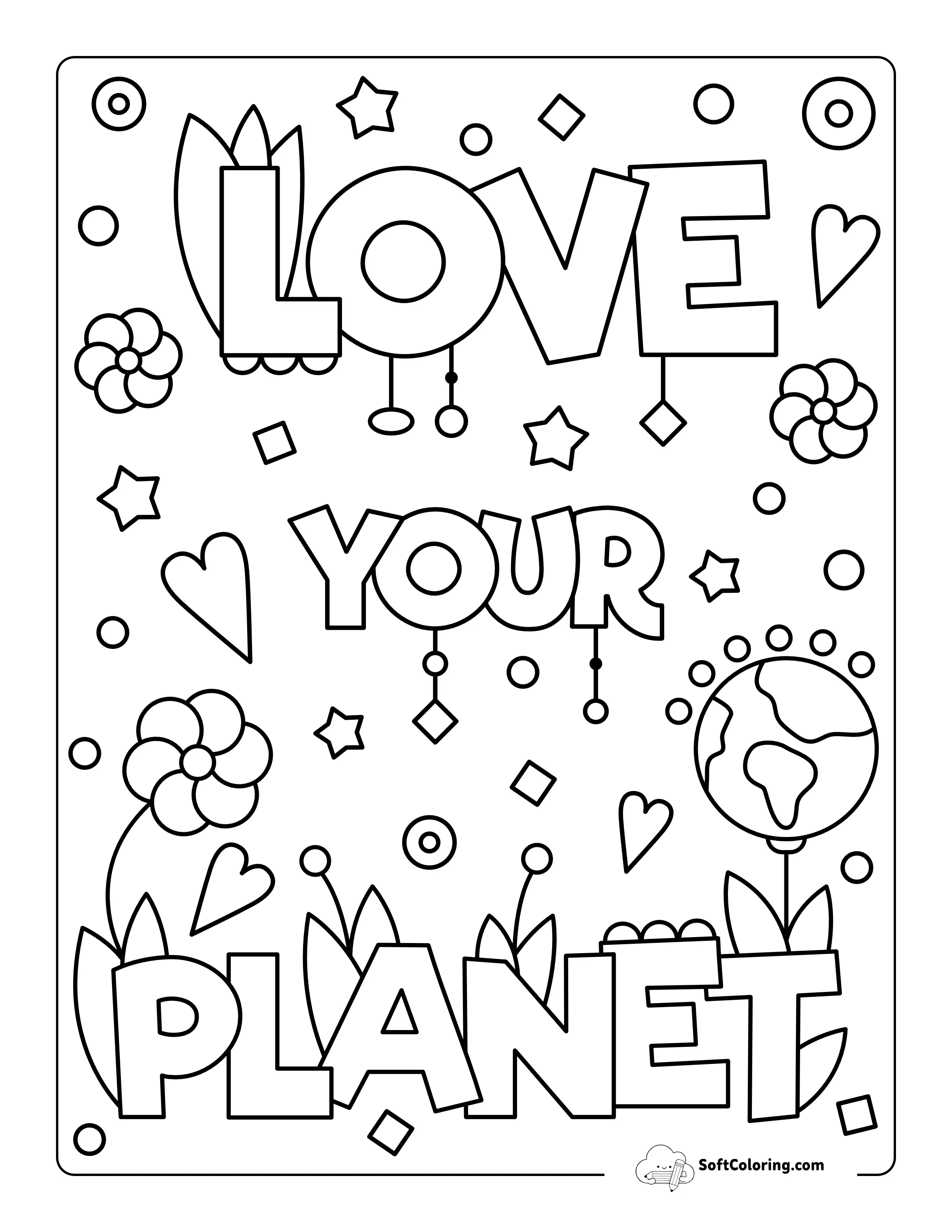 "Love Your Planet" Coloring Page