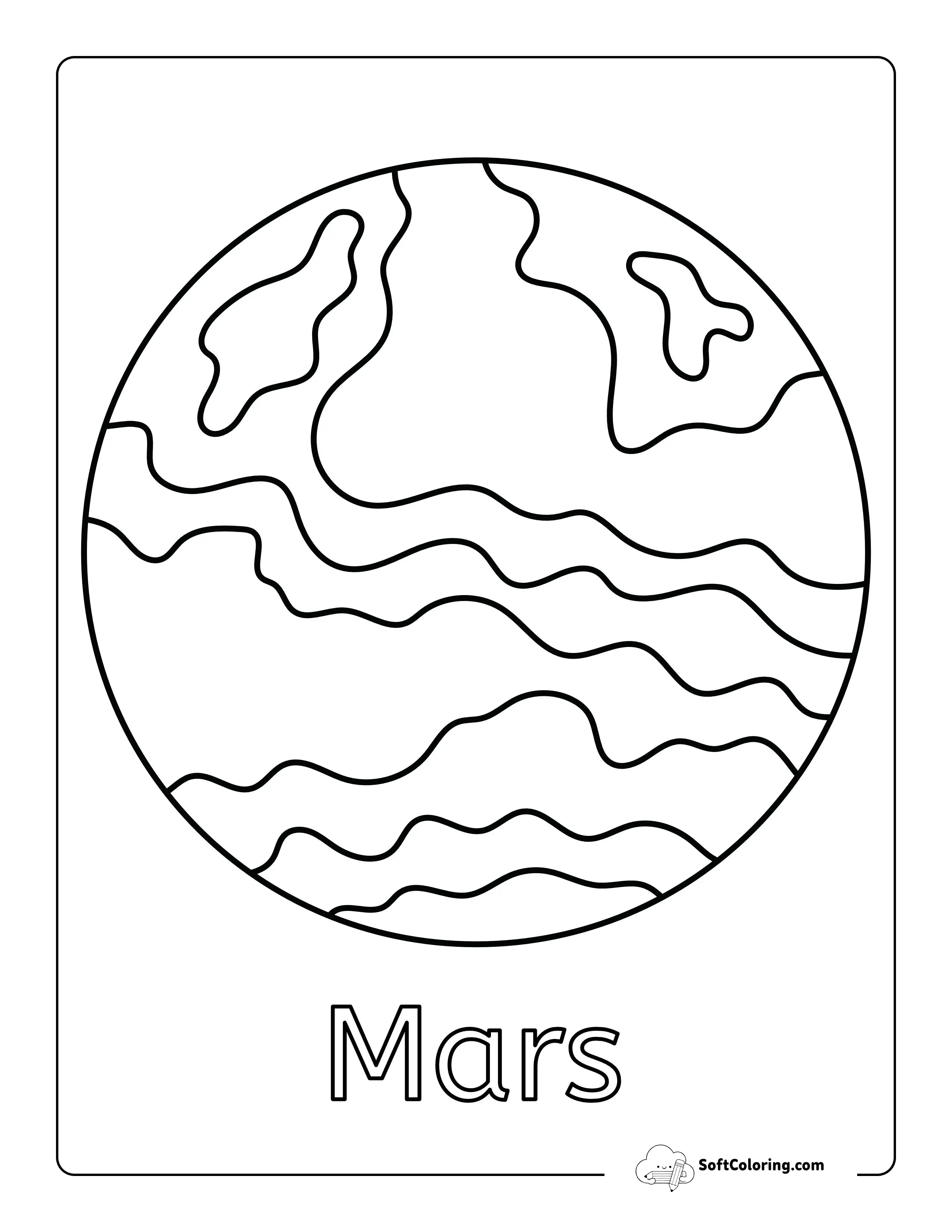 Mars Coloring Page For Preschoolers