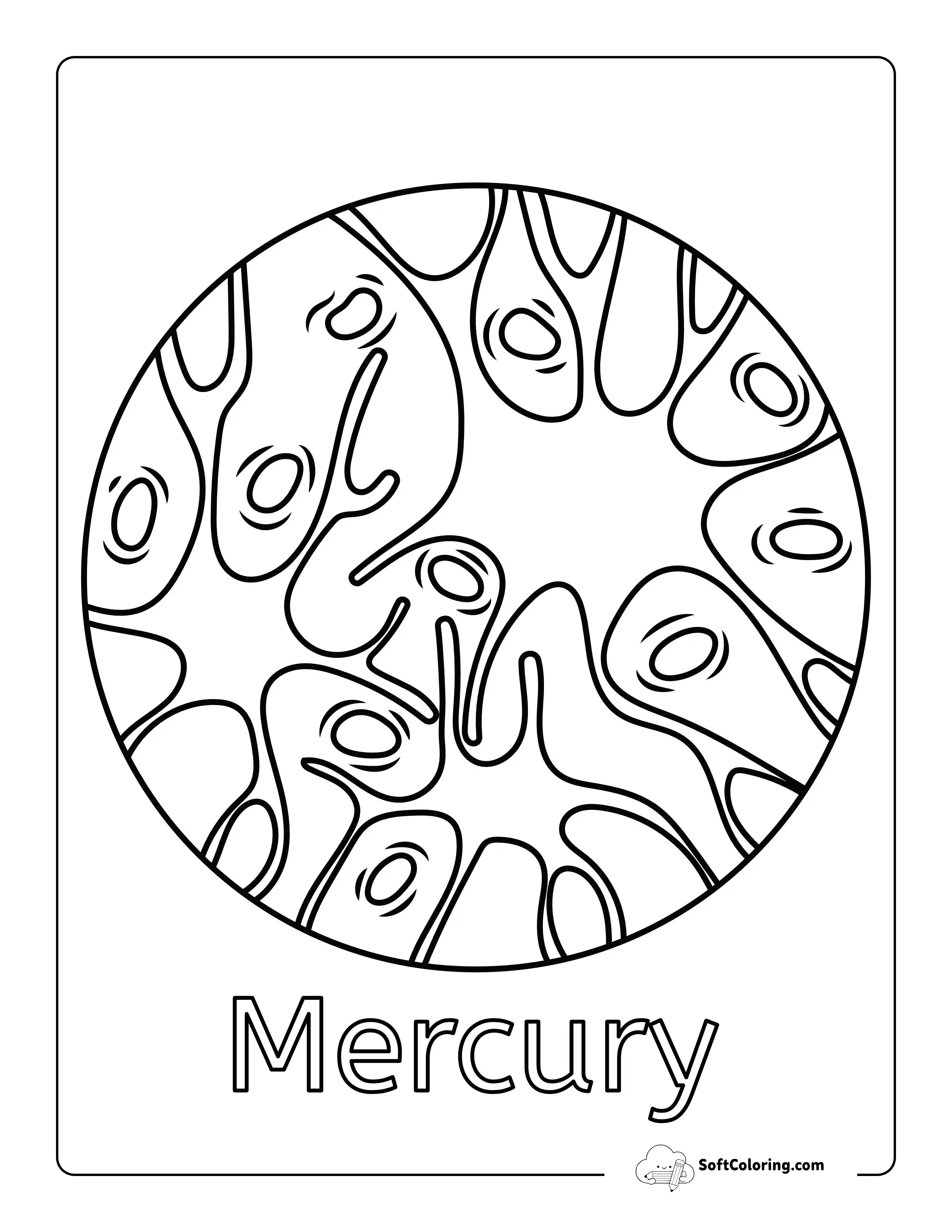 Planet Mercury Coloring Page
