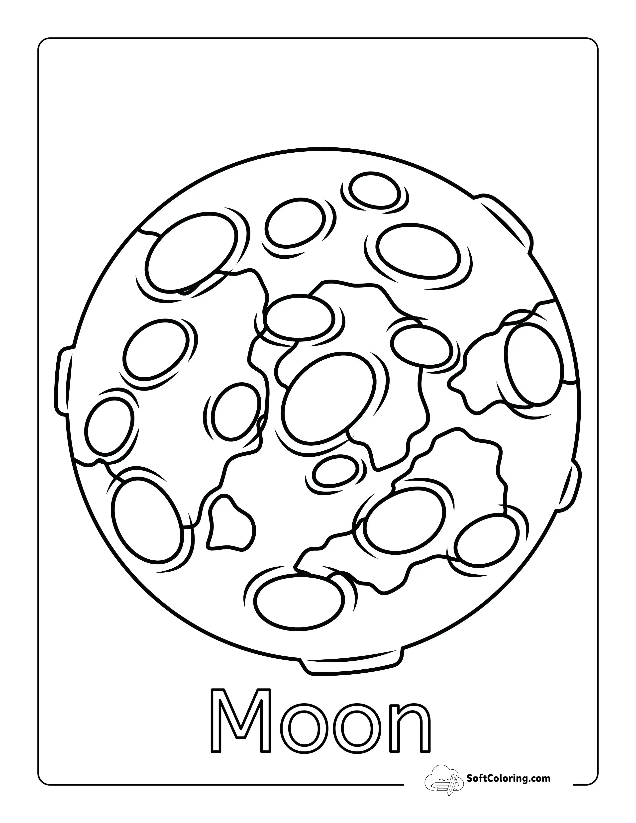 Moon Coloring Sheet For Kids