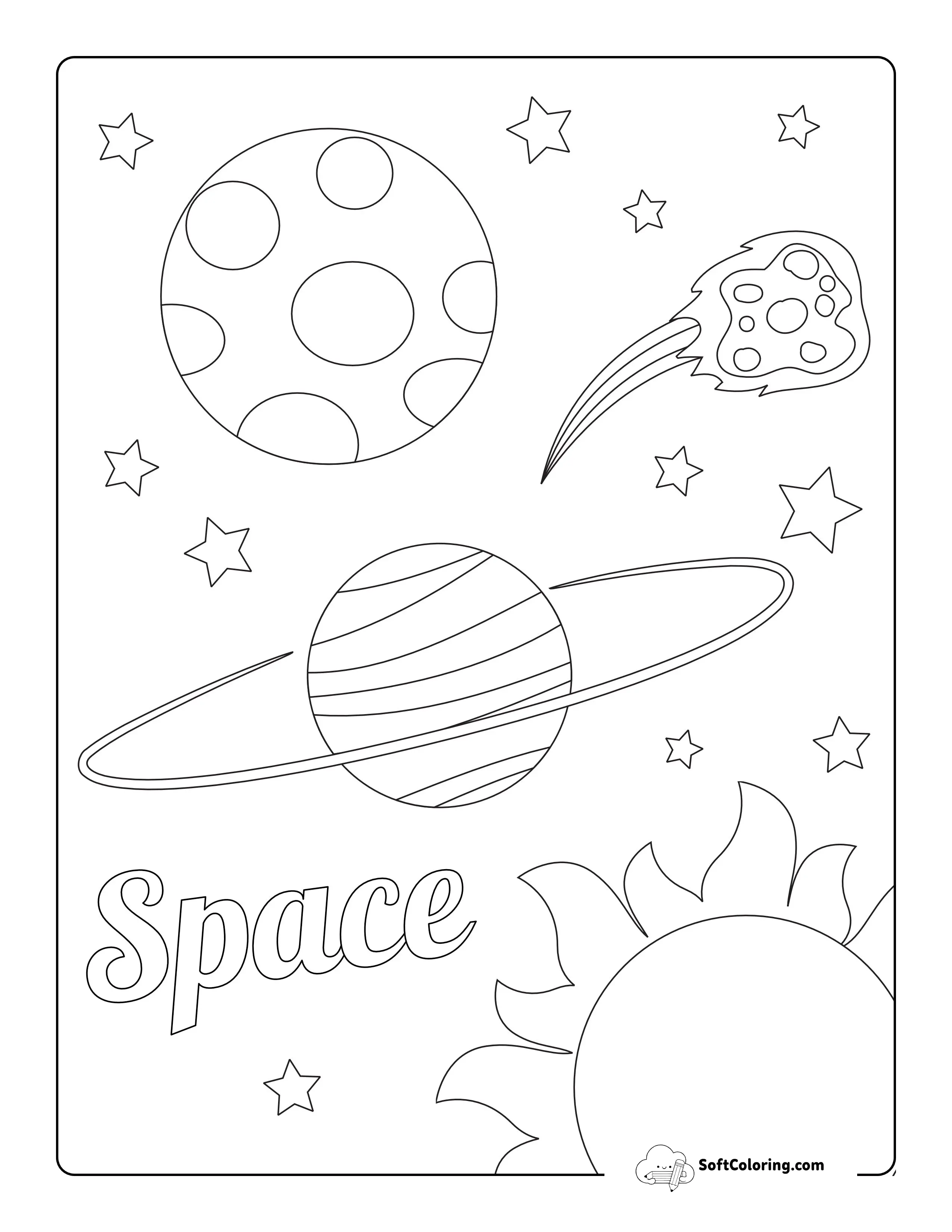 Solar System Coloring Sheet For Kids