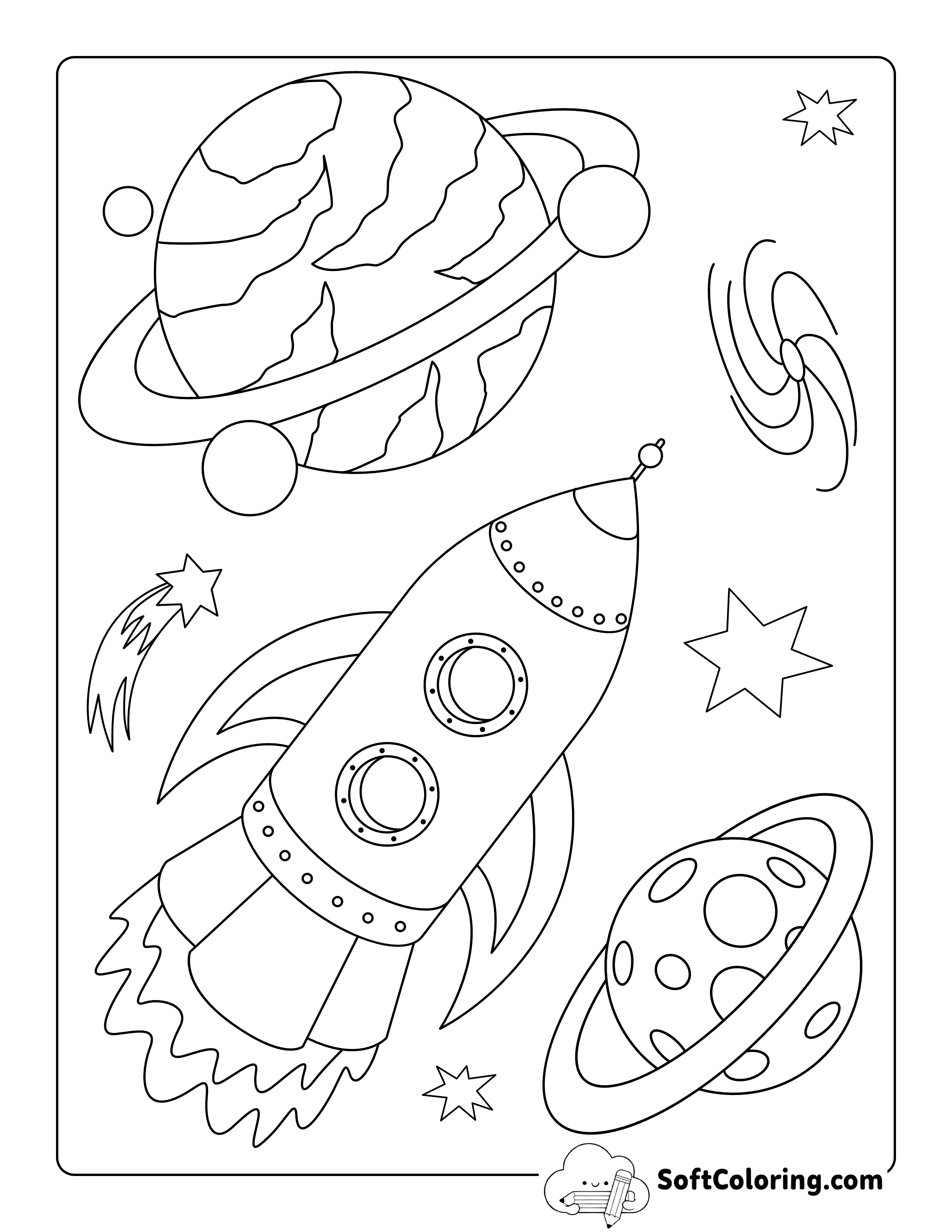 Planets Coloring Sheet for Kids