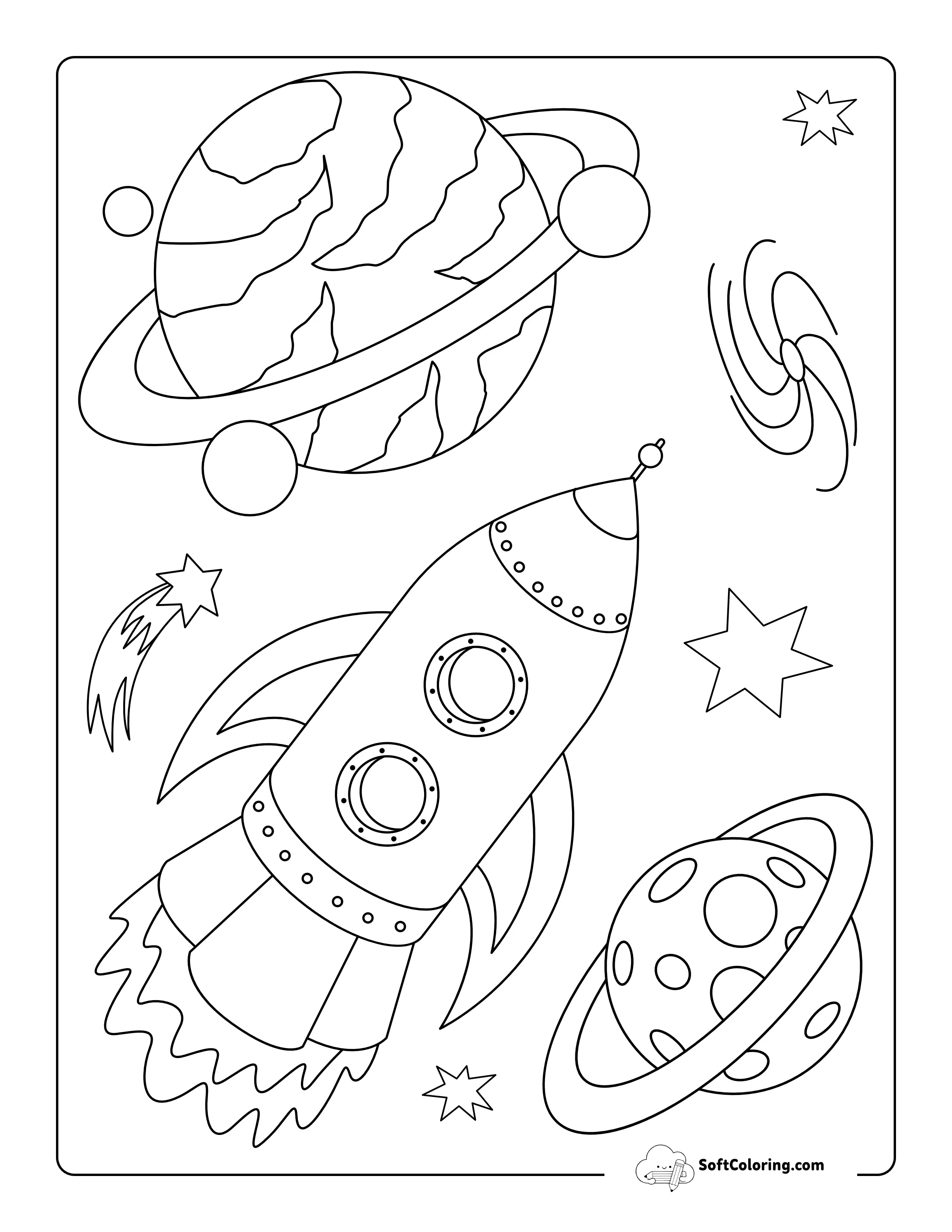 Planets Coloring Sheet For Kids