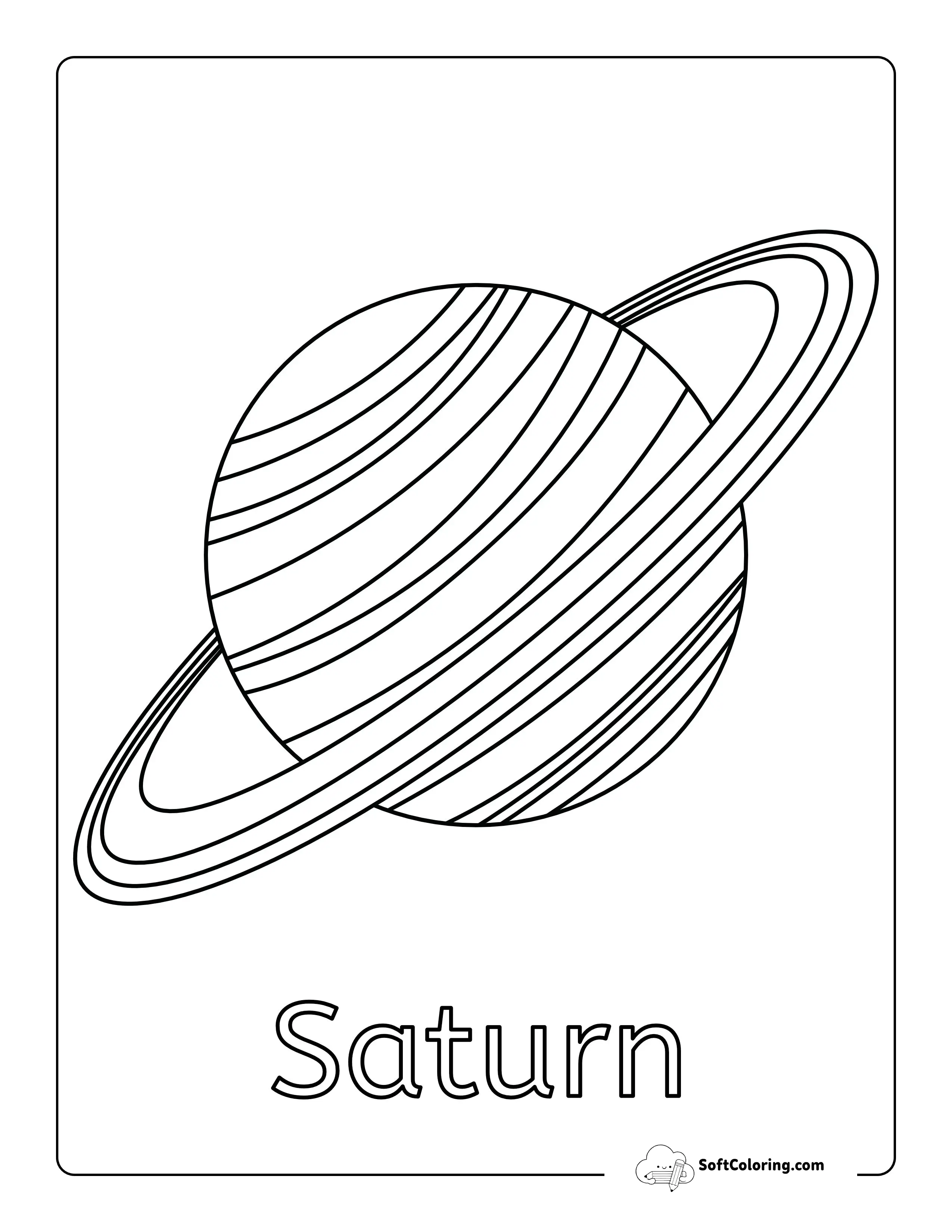 Ringed Planet Saturn Picture To Color