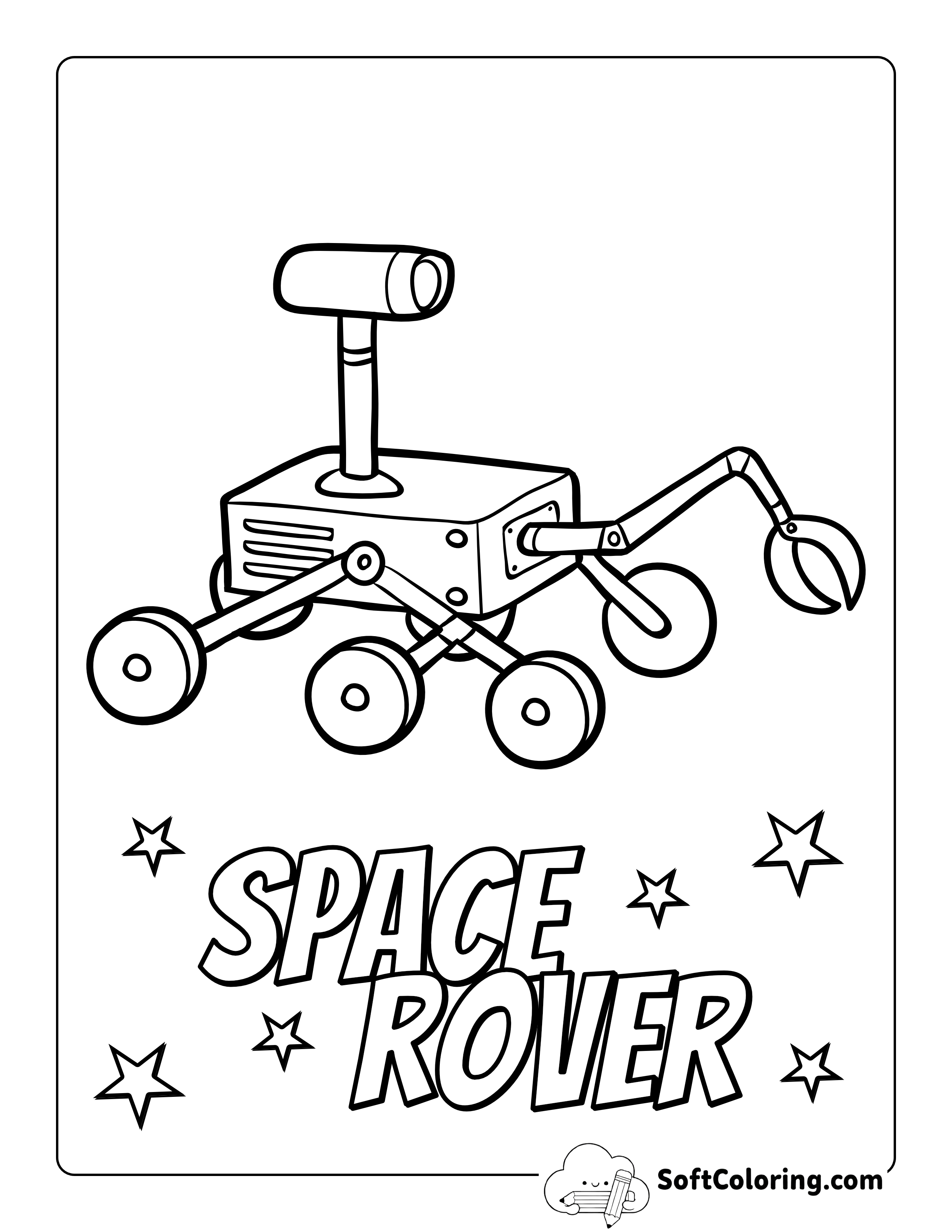 "Space Rover" Planet Coloring Sheet for Kids
