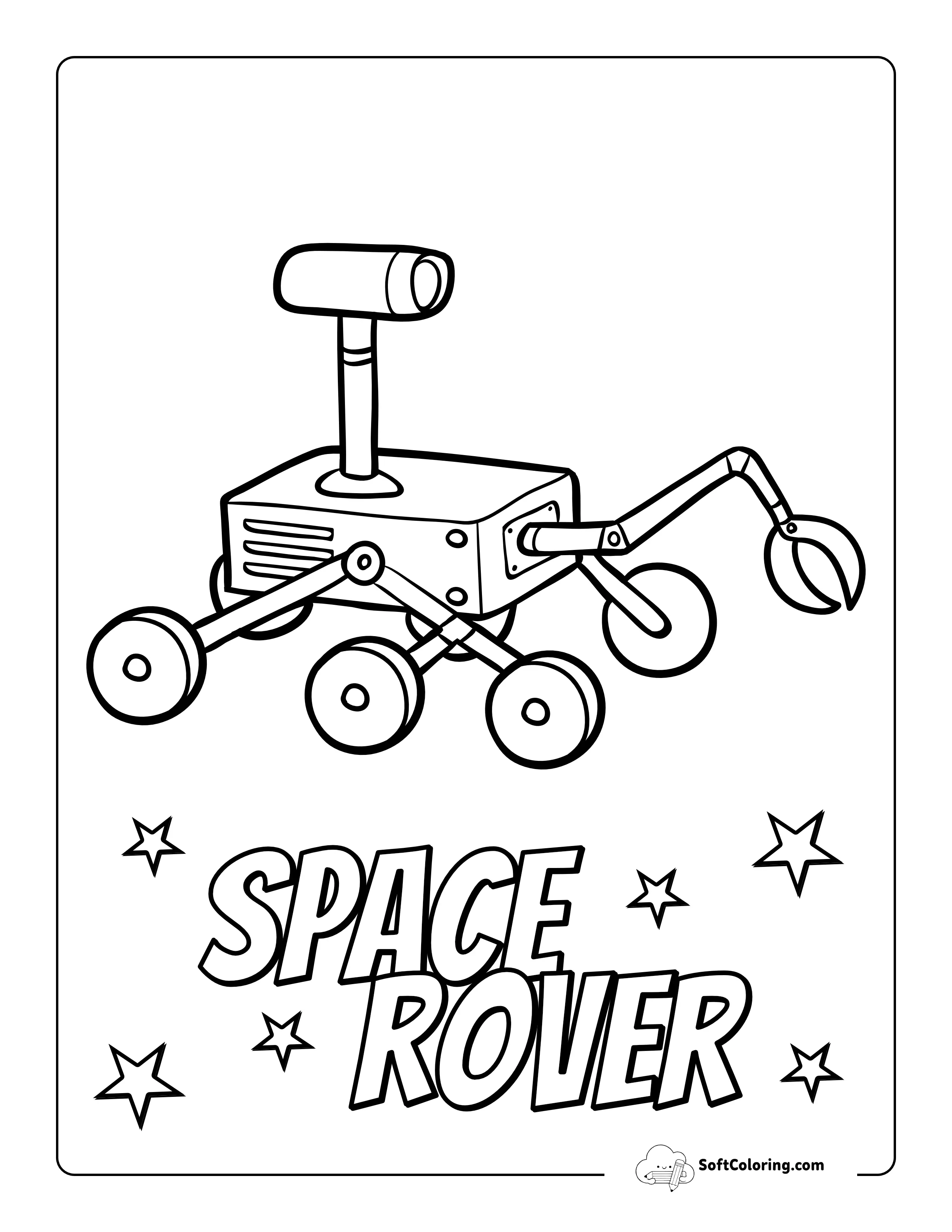 "Space Rover" Robot Coloring Sheet For Kids