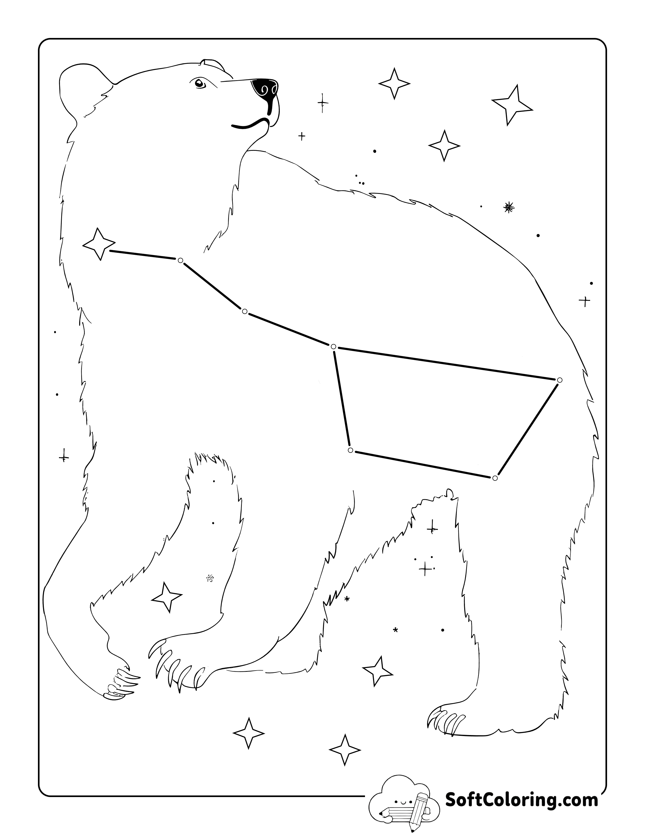 Big Dipper and Ursa Major Coloring Page for Kids and Teens