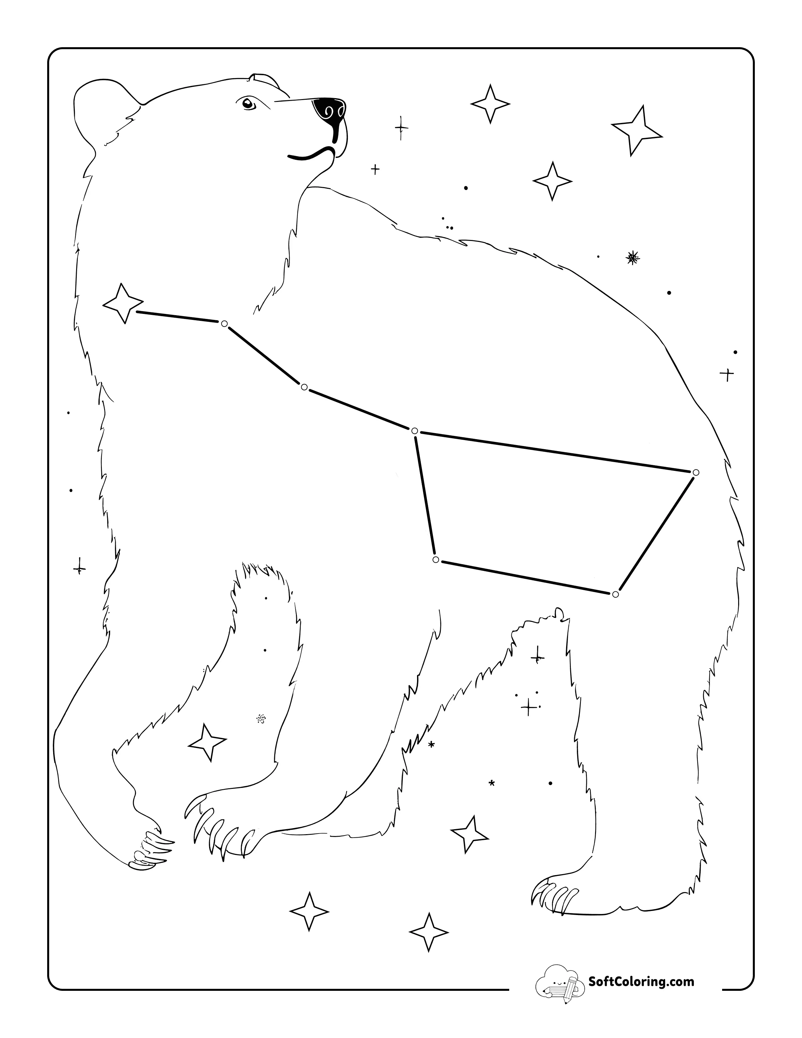 Big Dipper And Ursa Major Coloring Page For Kids And Teens