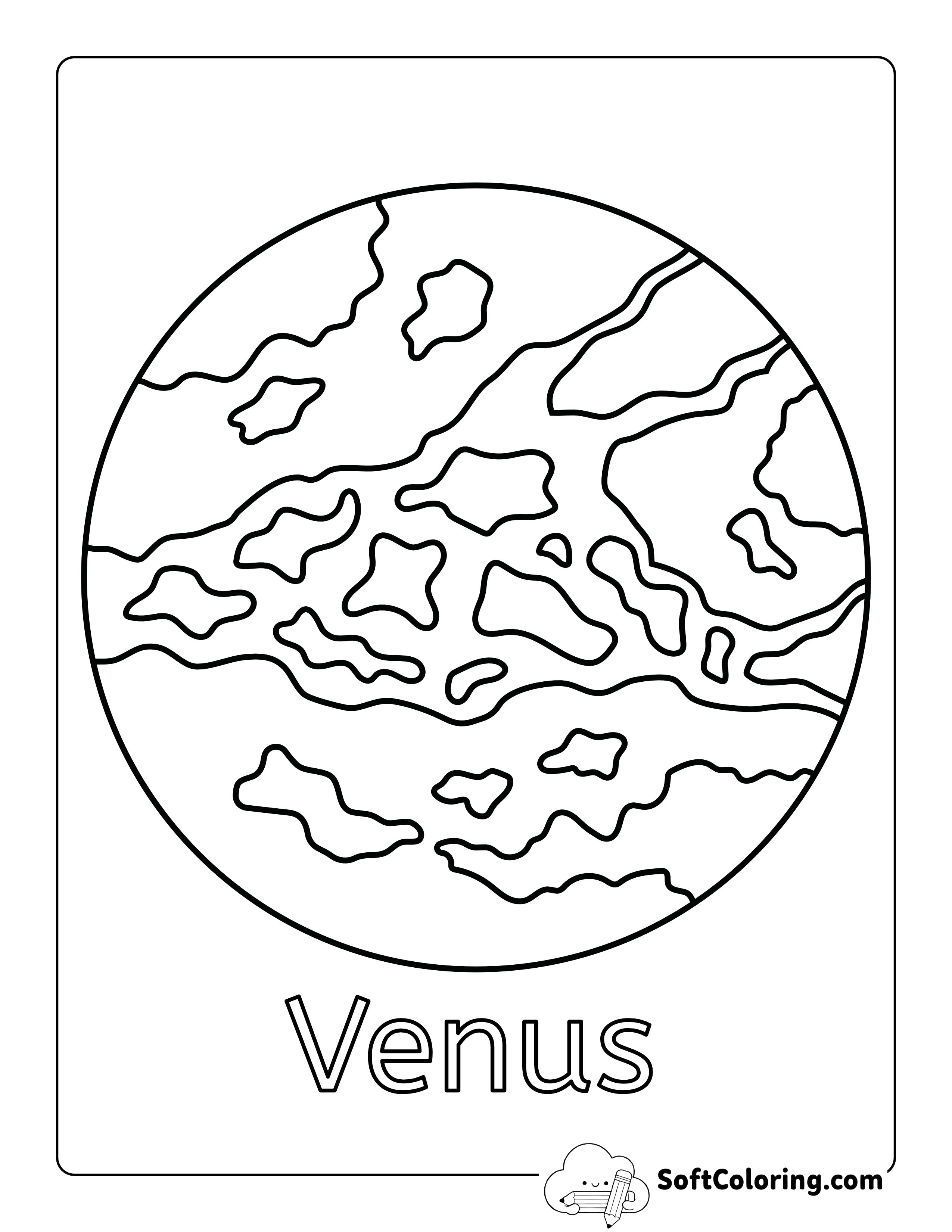Venus Coloring Sheet for Kids