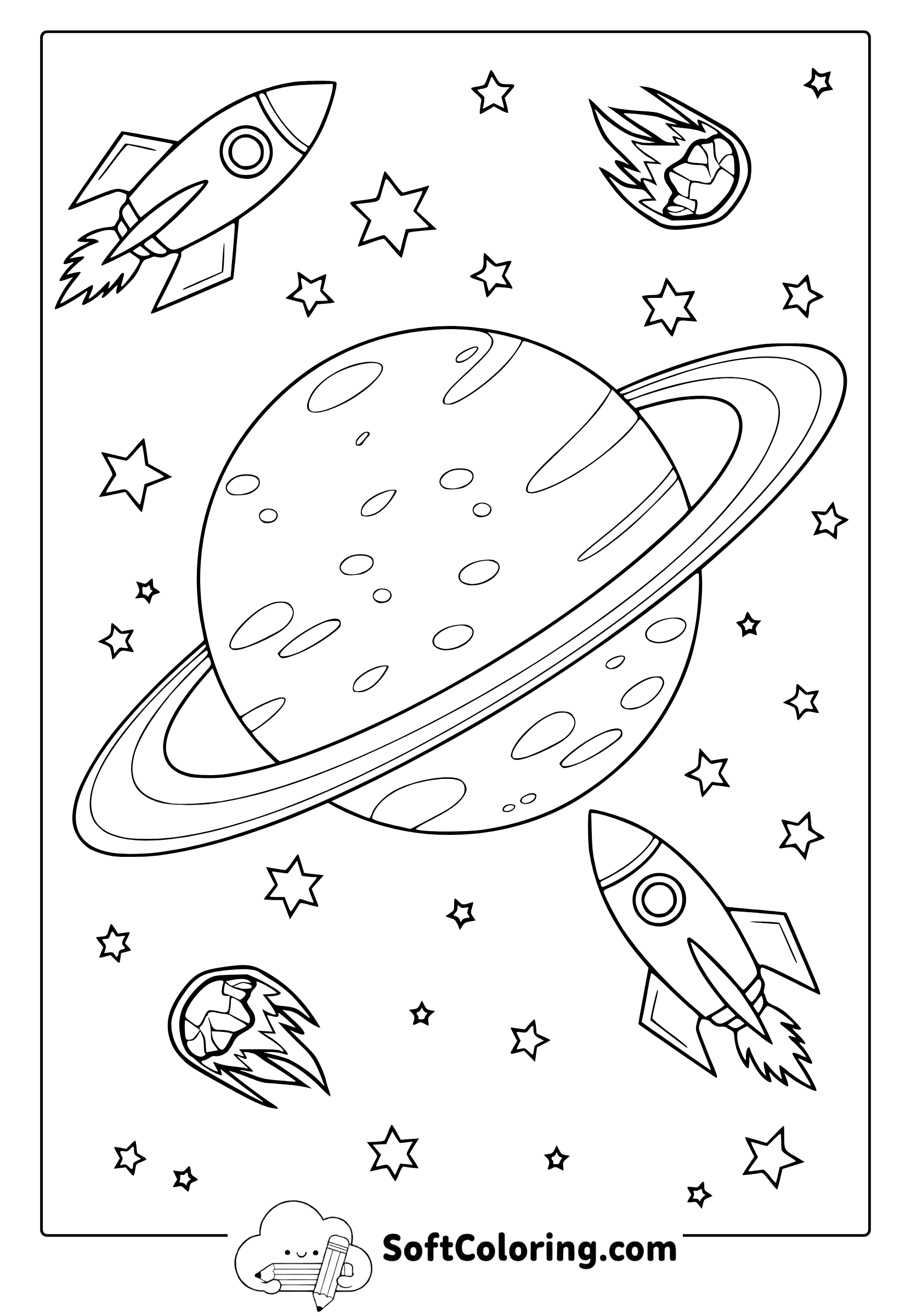 planet saturn coloring page