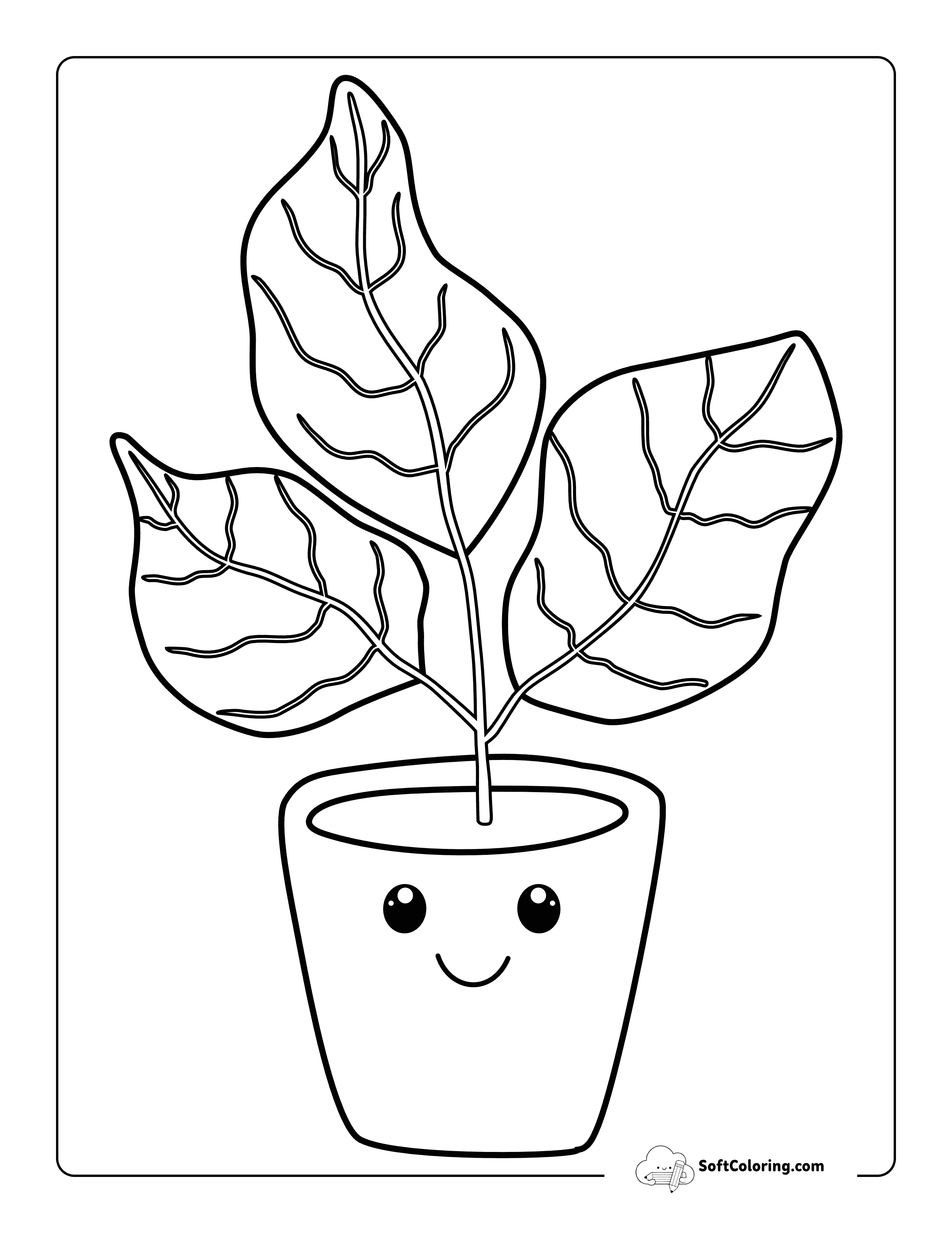 Cute Ficus Coloring Page For Kids