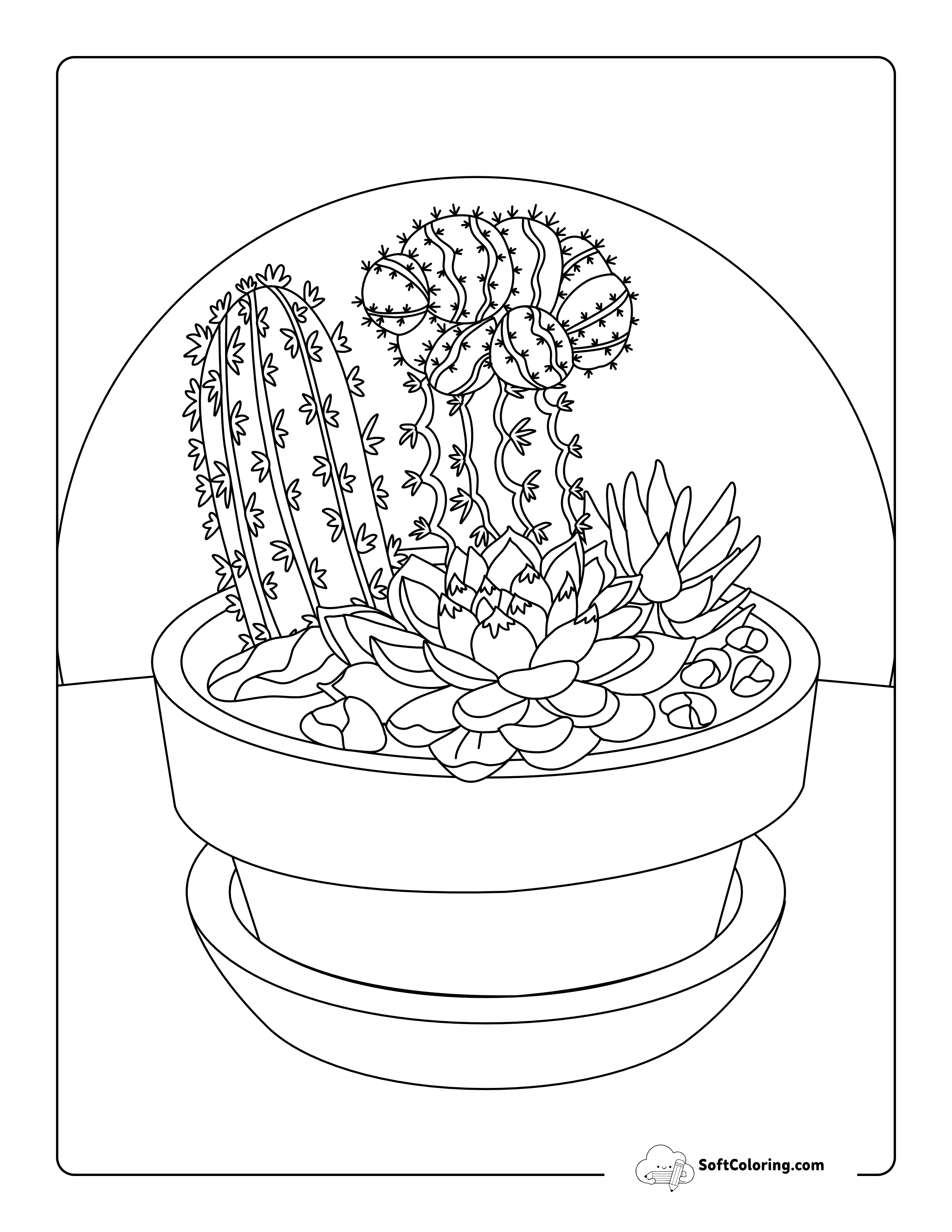Cute Cactuses And Succulents To Color