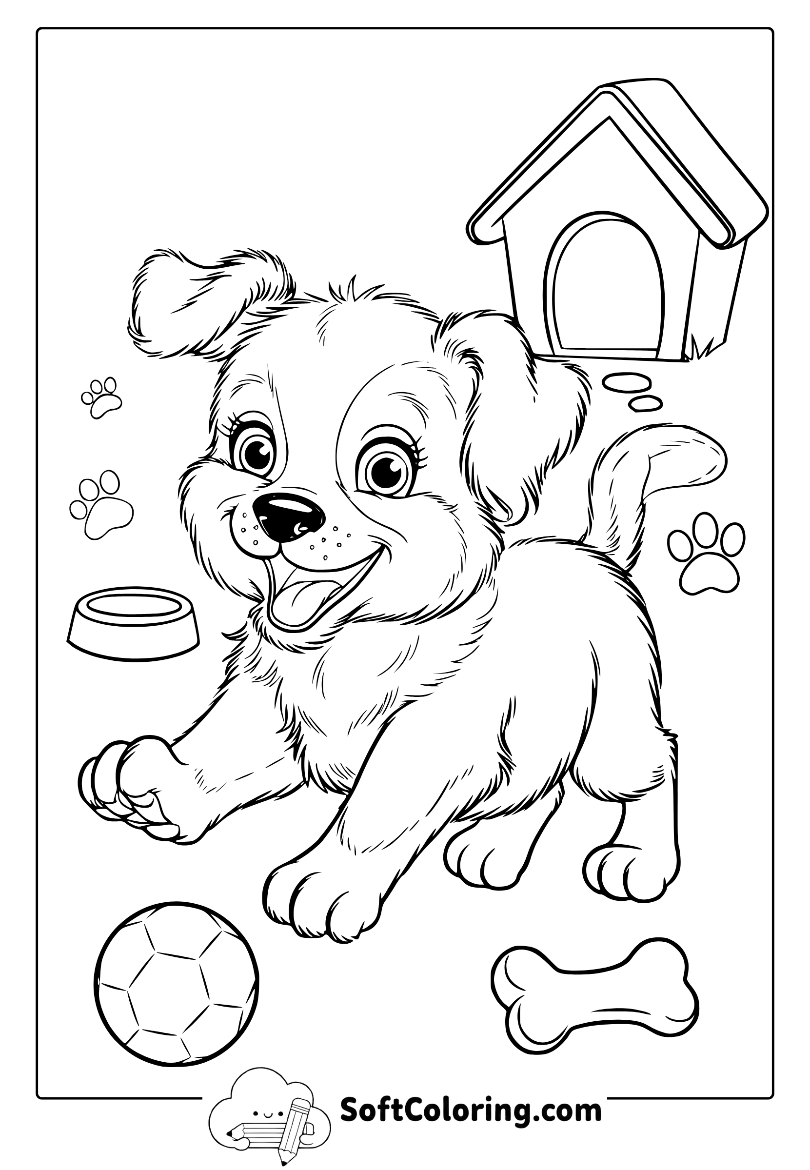 Playful Puppy Coloring Page