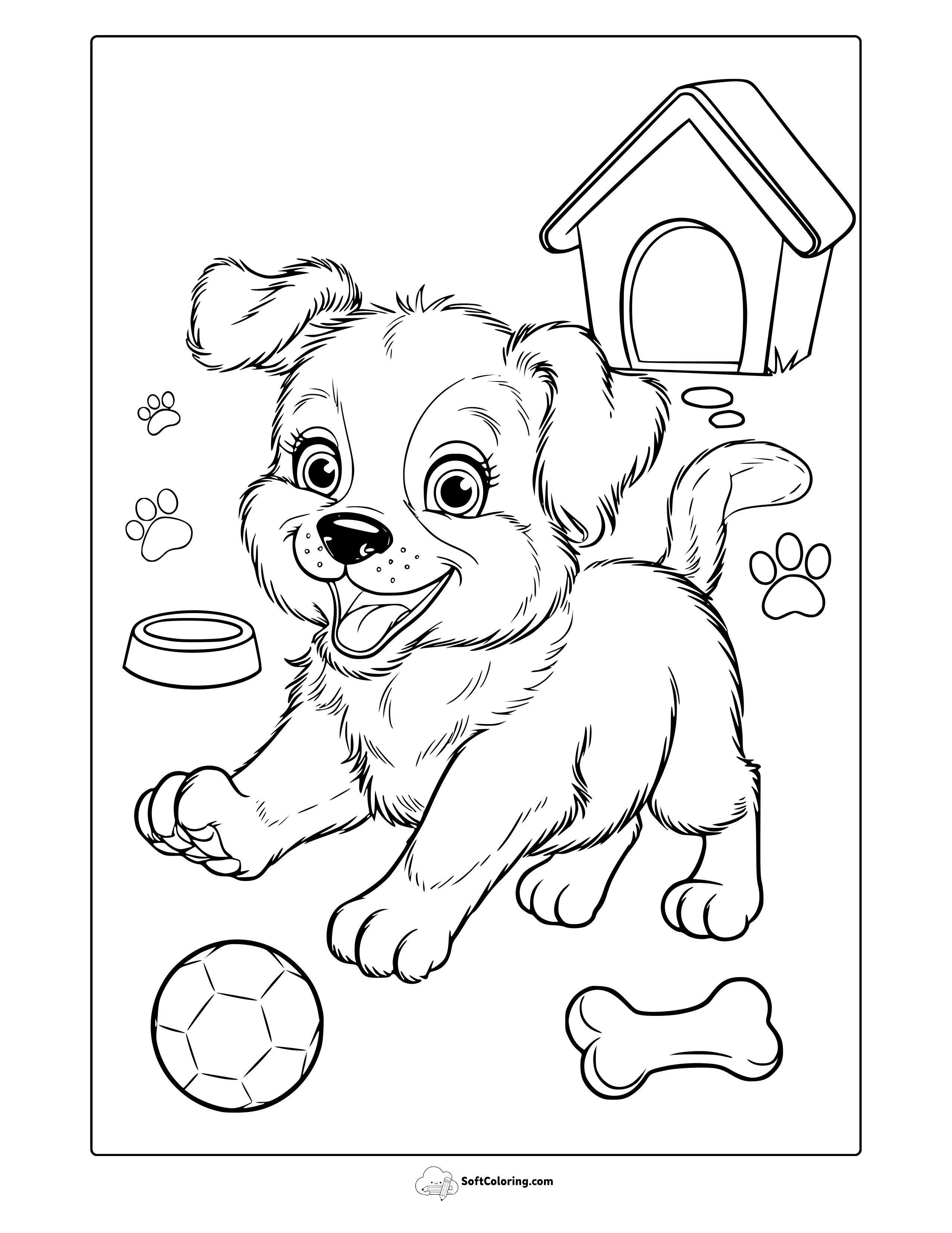 Playful Puppy Coloring Page