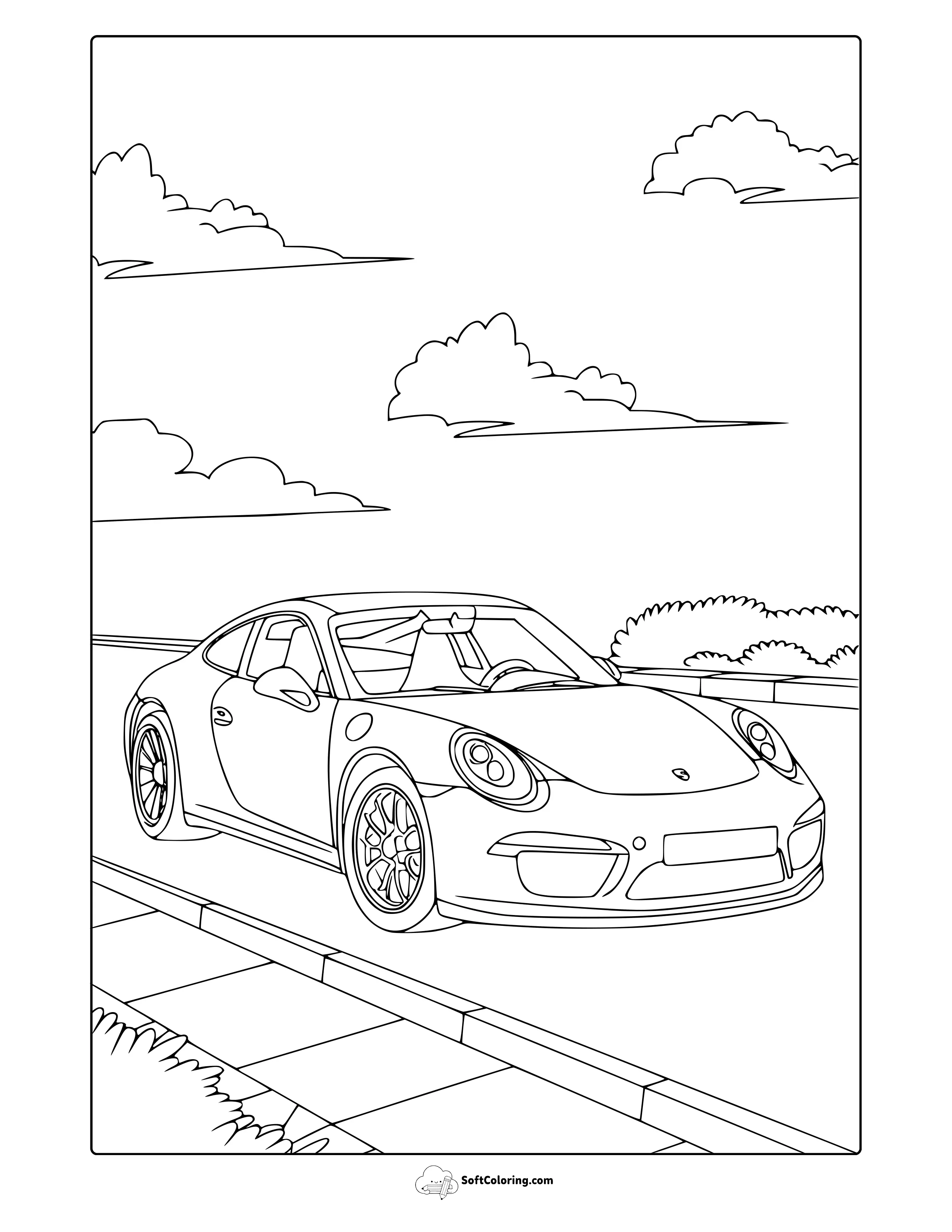Porsche Coloring Page