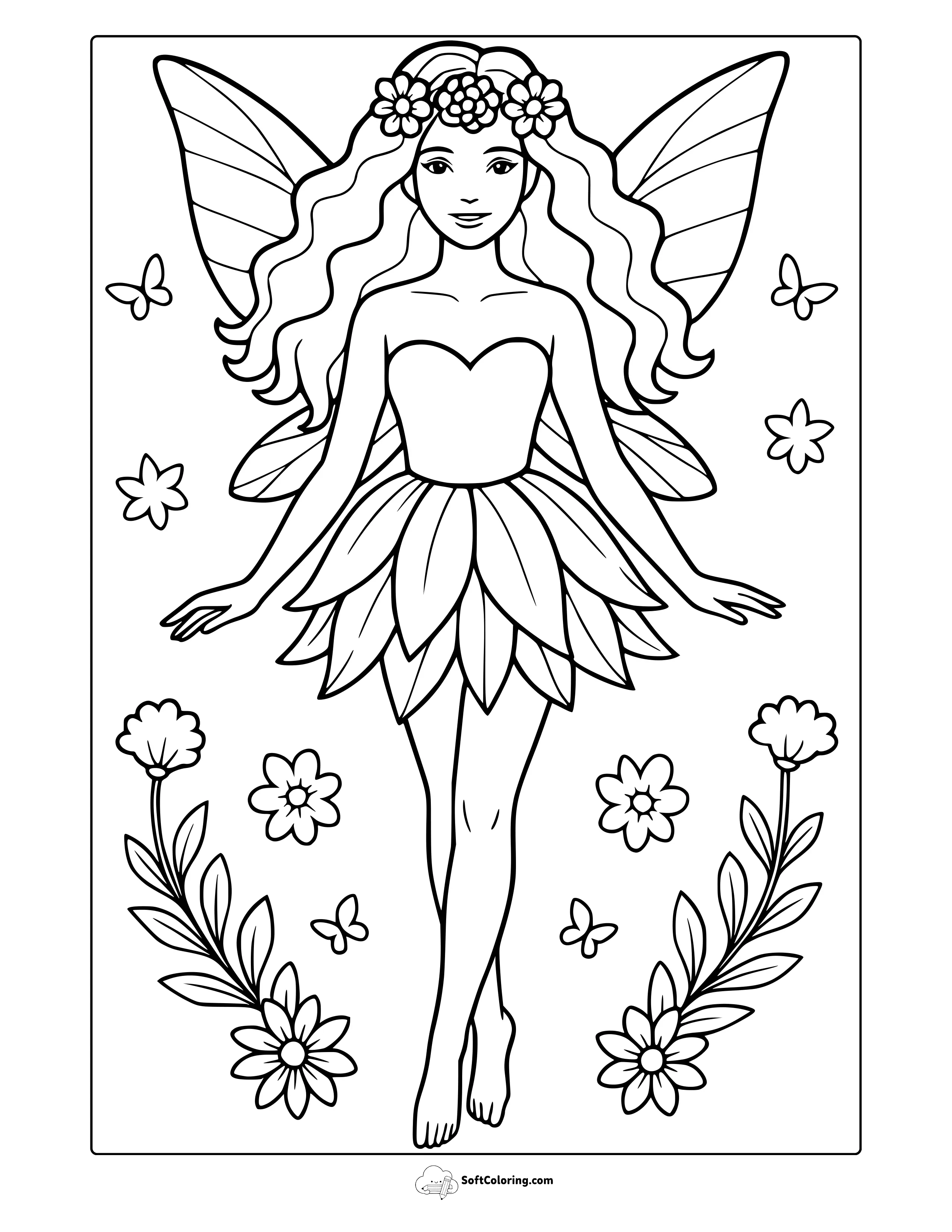Pretty Fairy Coloring Page