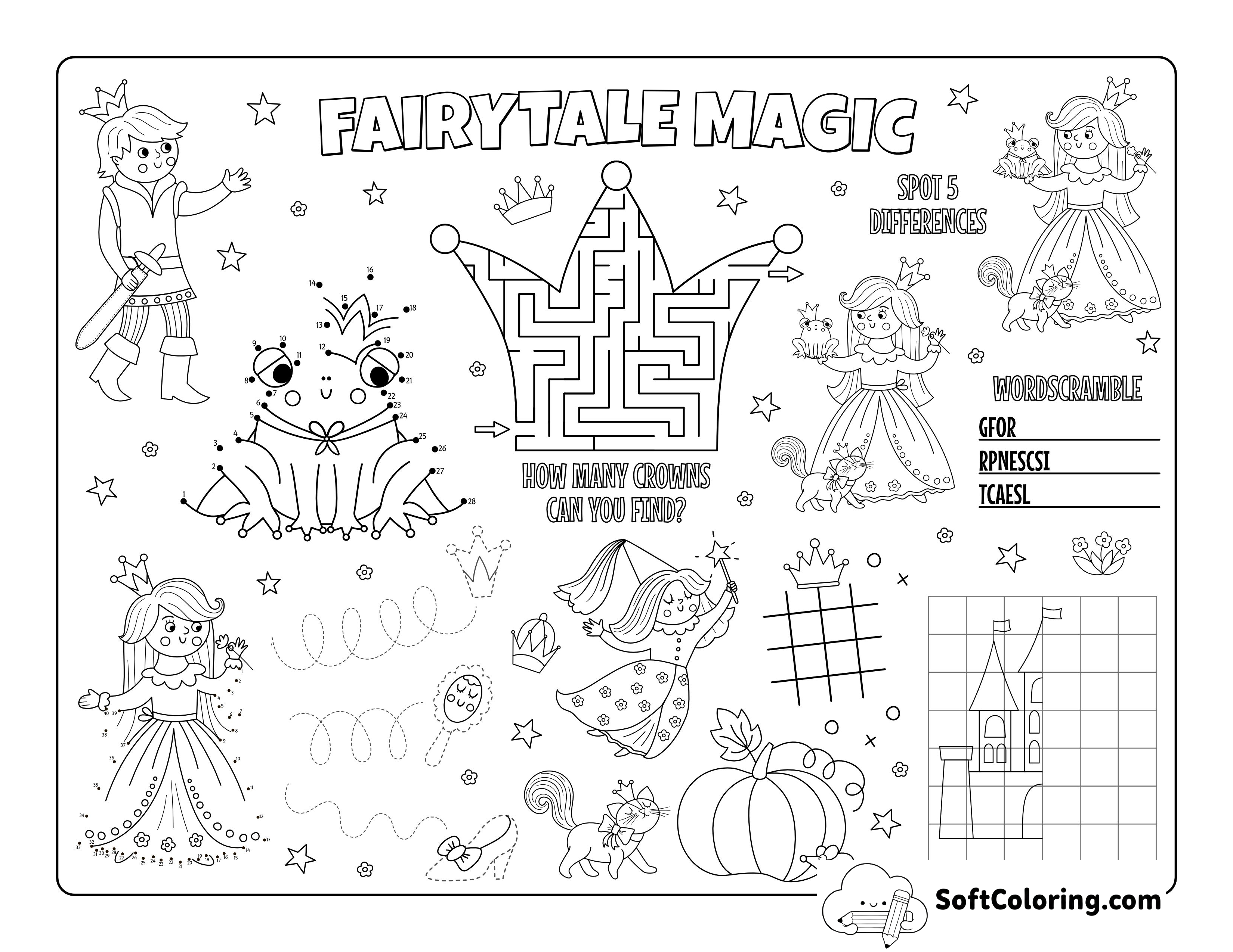 Princess Activity Sheet for Kids