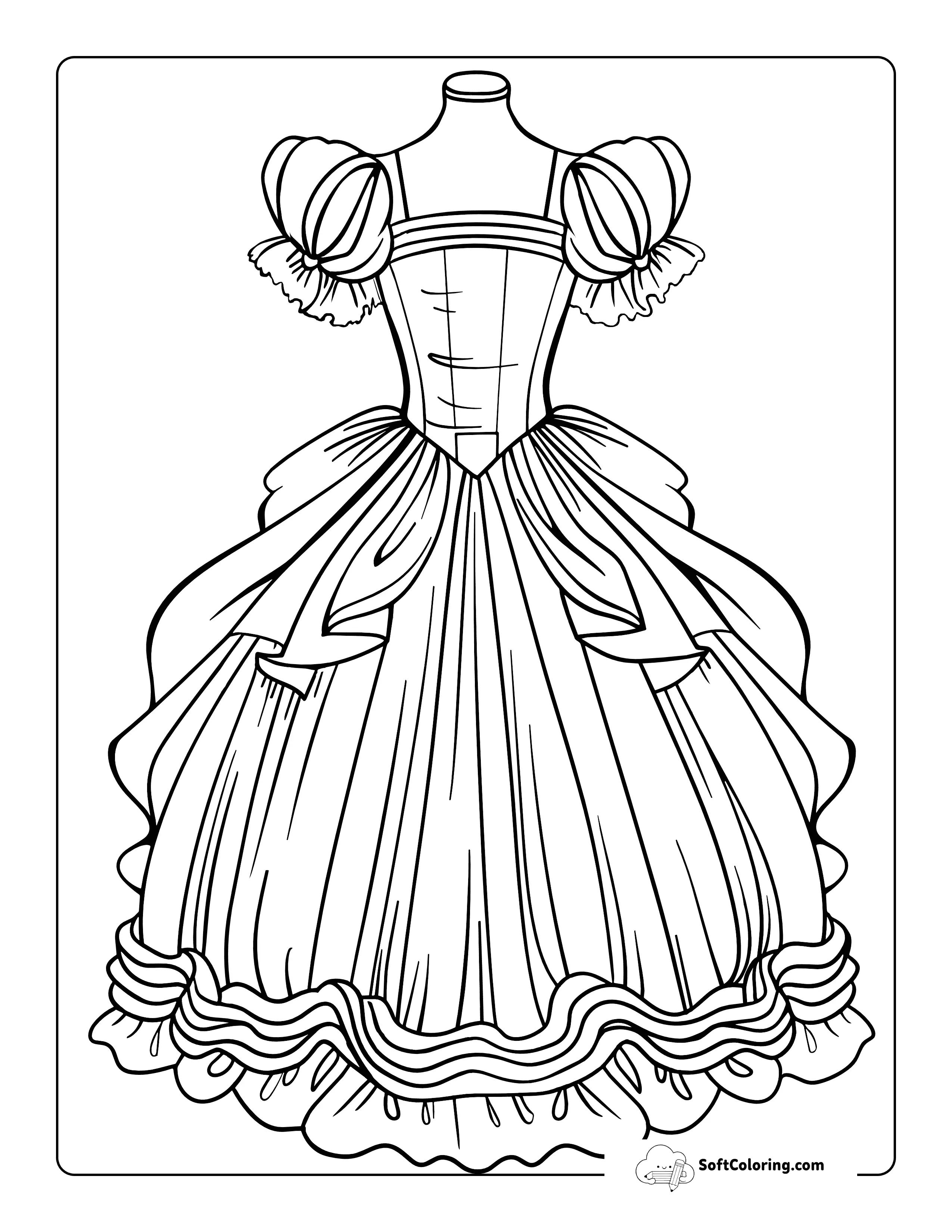 Princess Ball Gown Wedding Coloring Page