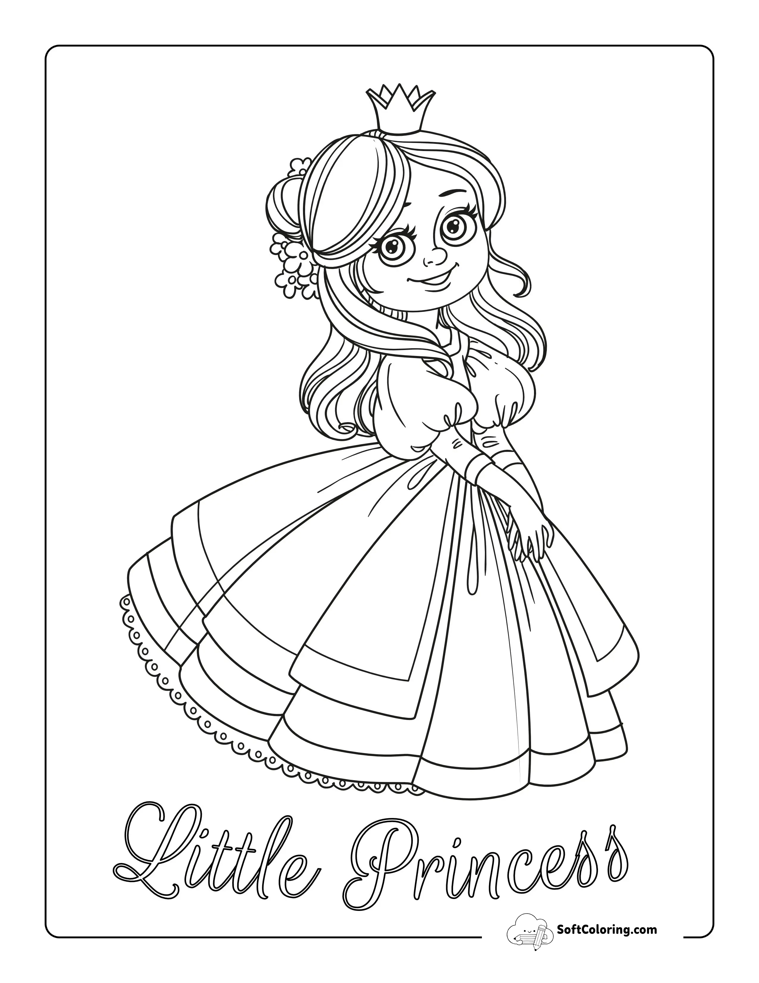 "Little Princess" Coloring Page For Kids