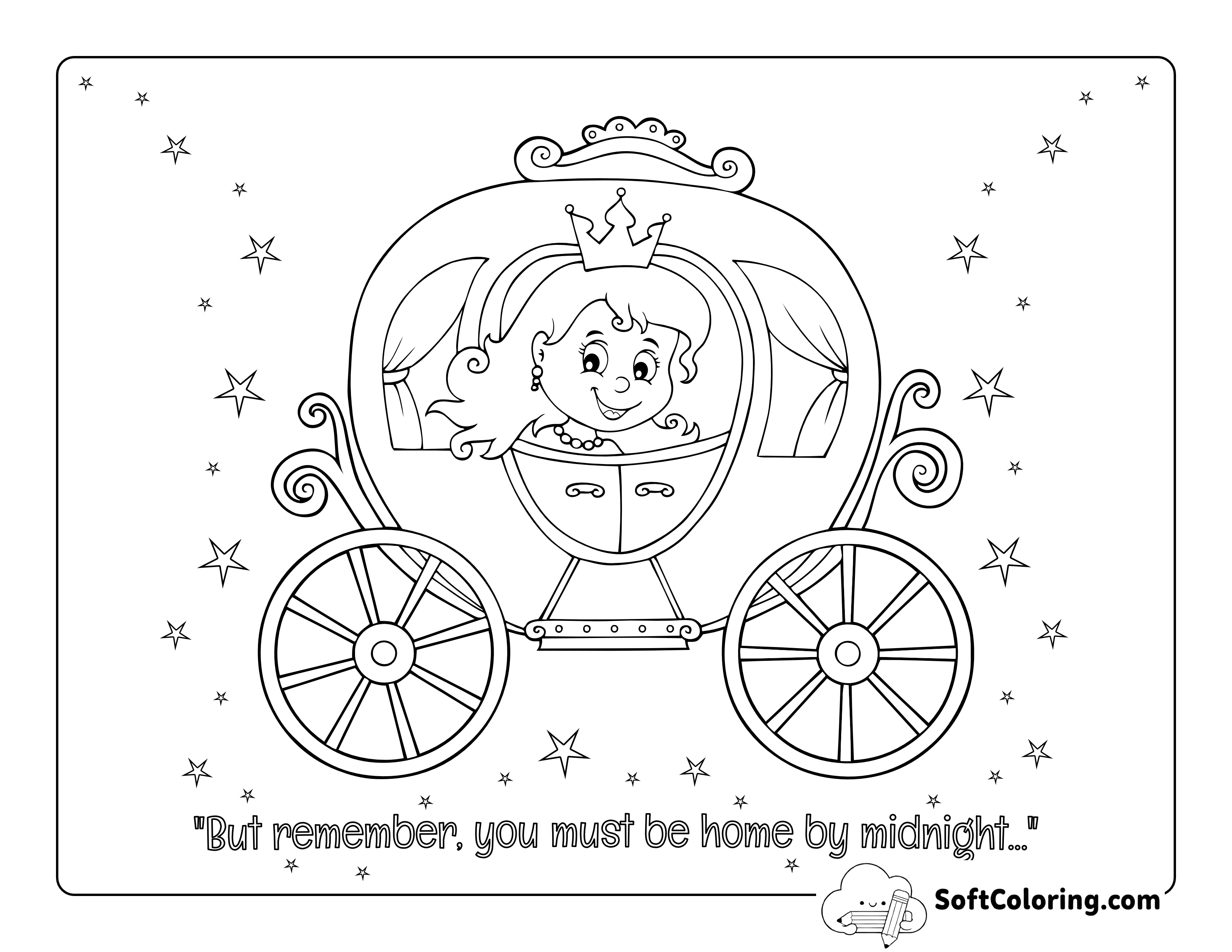 Princess in Carriage to Color