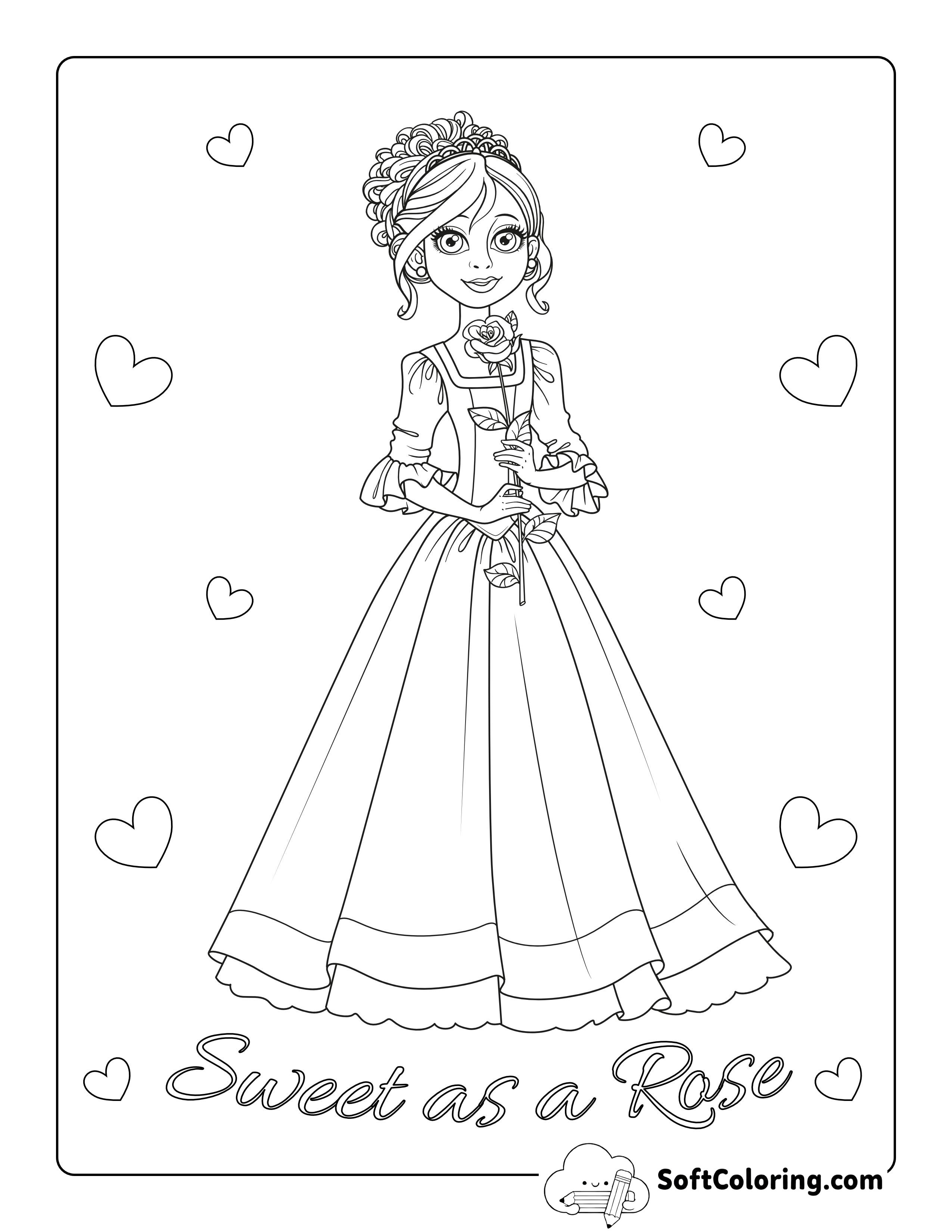 Beautiful Princess Holding a Rose