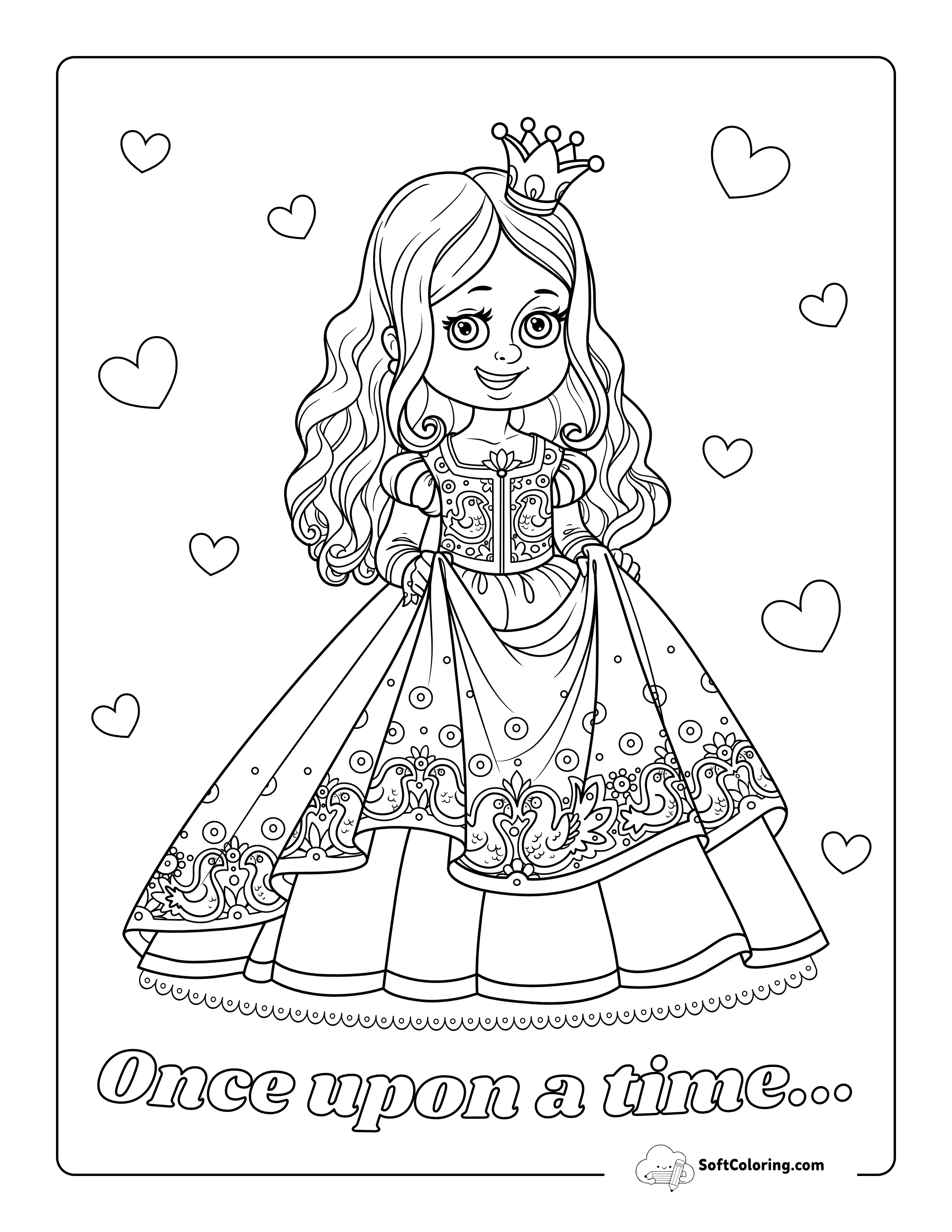 Beautiful Princess Coloring Page