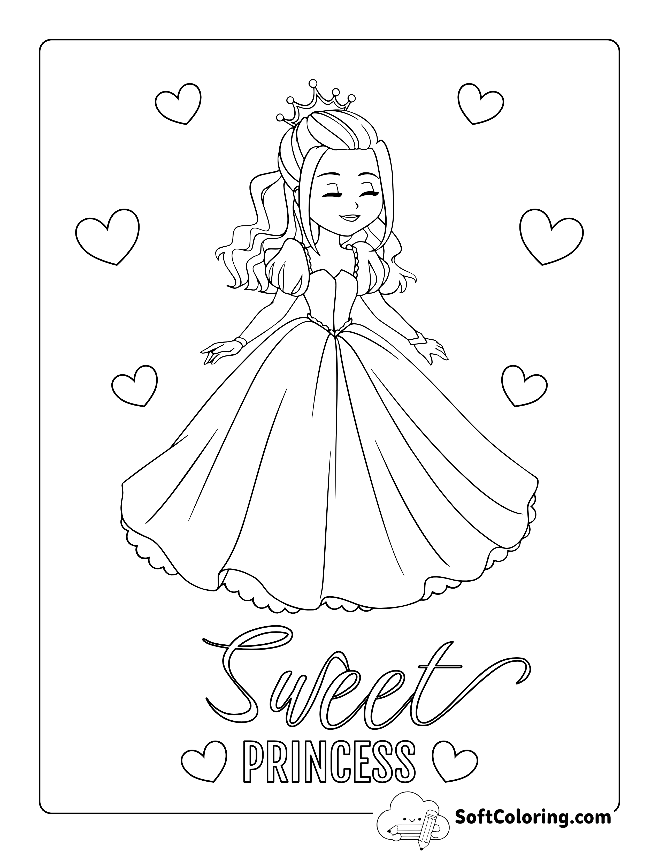 Sweet Princess Coloring Sheet