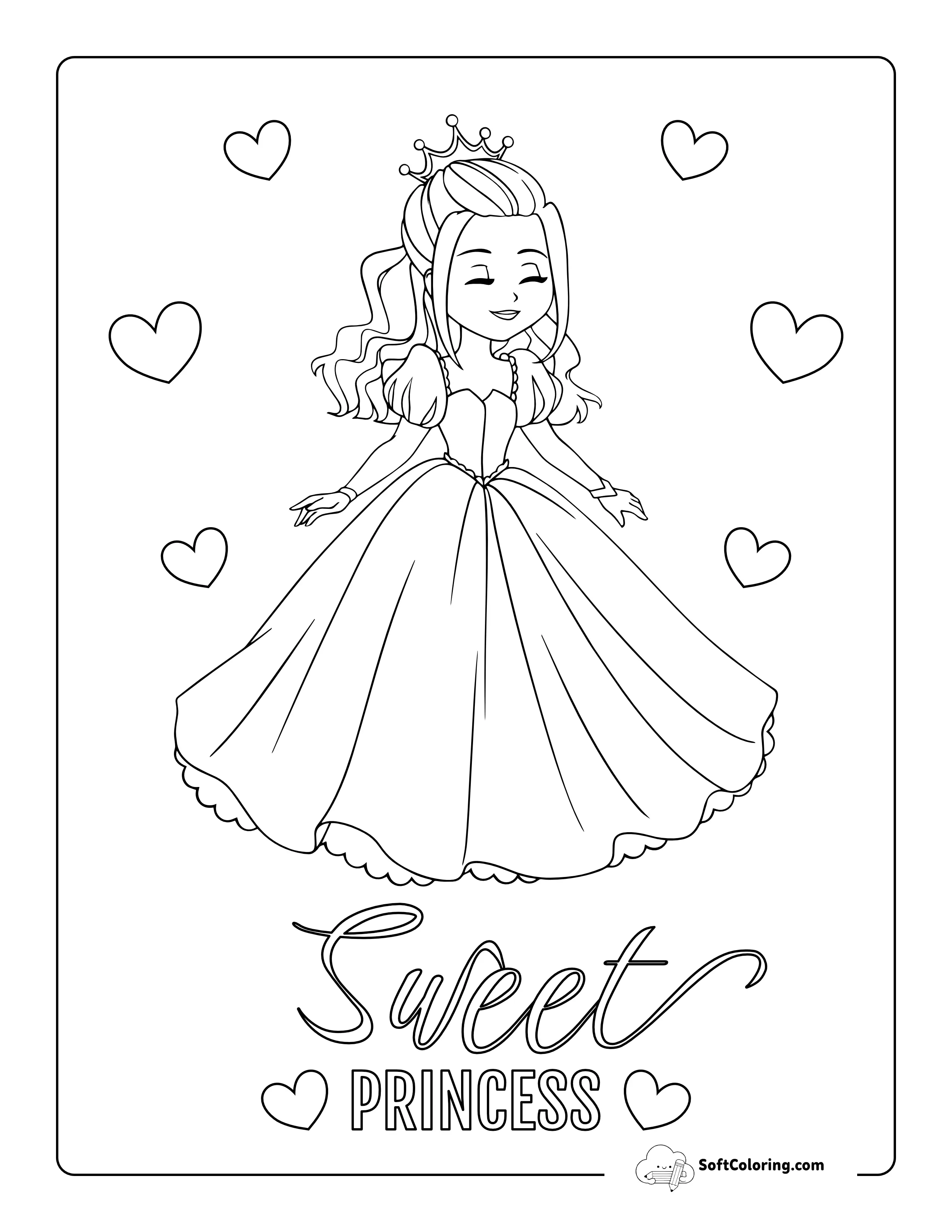 Sweet Princess Coloring Sheet