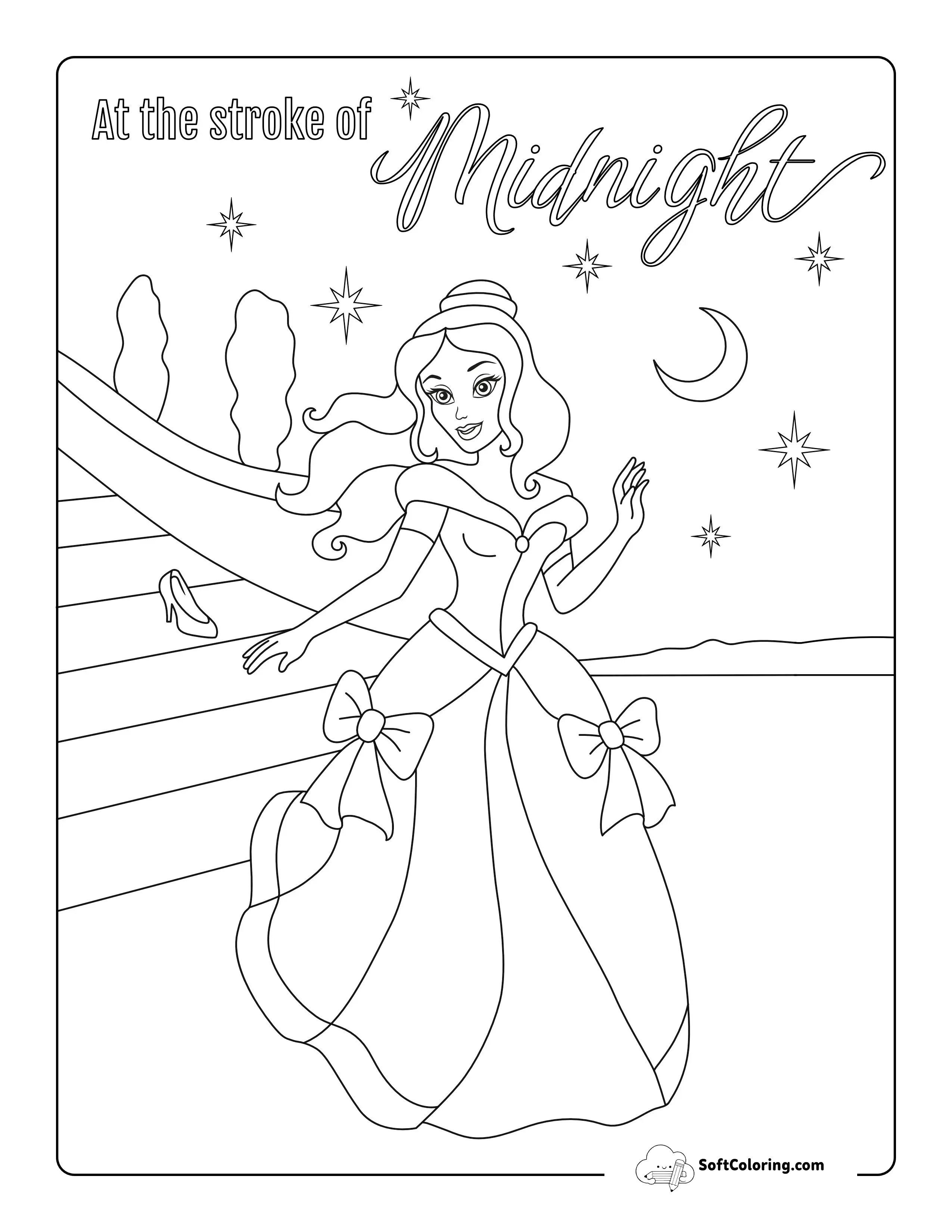 Glass Slipper Princess Picture To Color