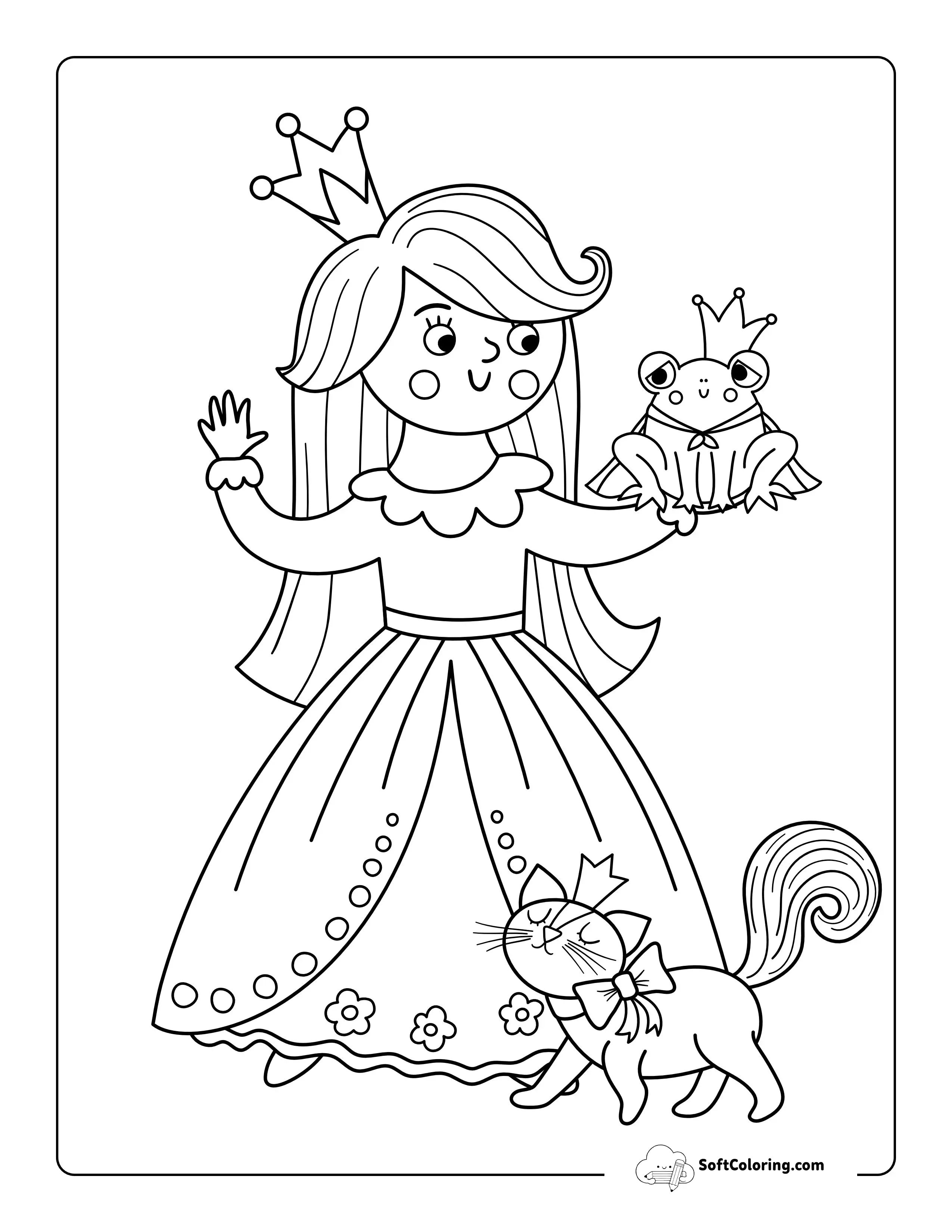 Princess And The Frog Coloring Sheet For Kids