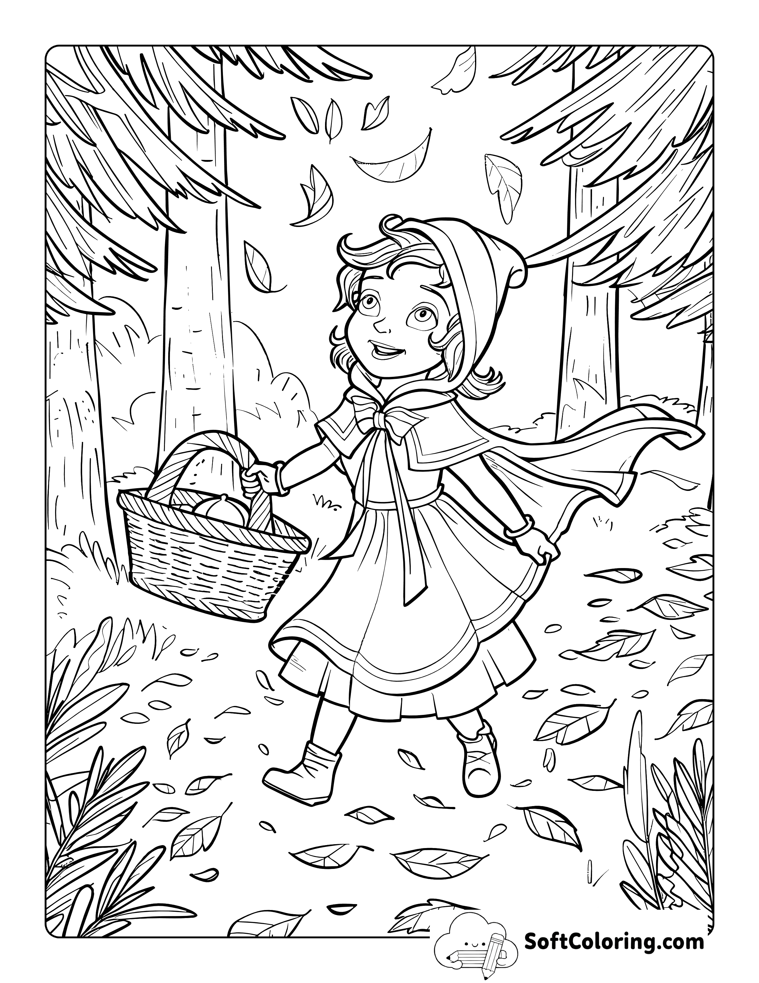 Little Red Riding Hood Coloring Page for Teens