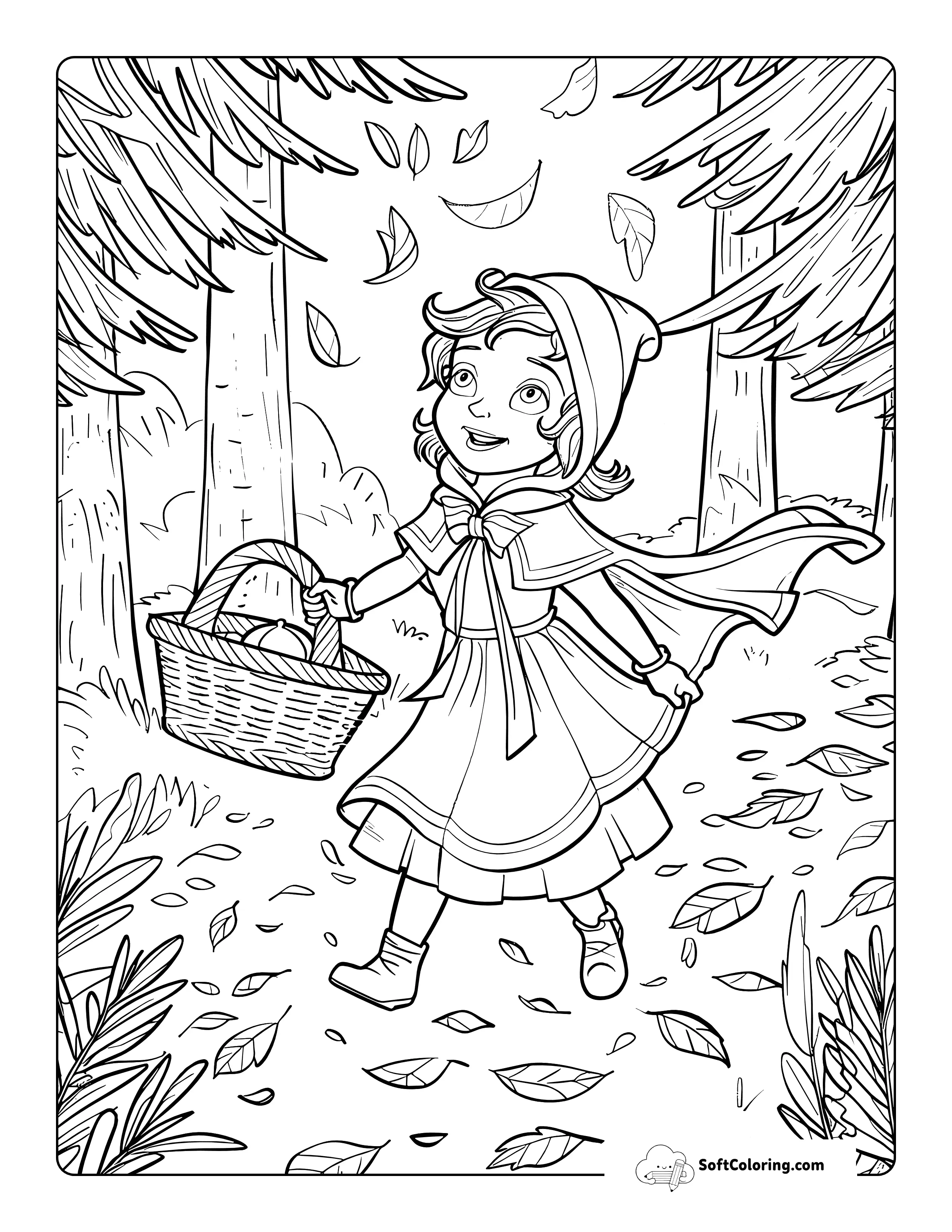 Little Red Riding Hood Coloring Page For Teens