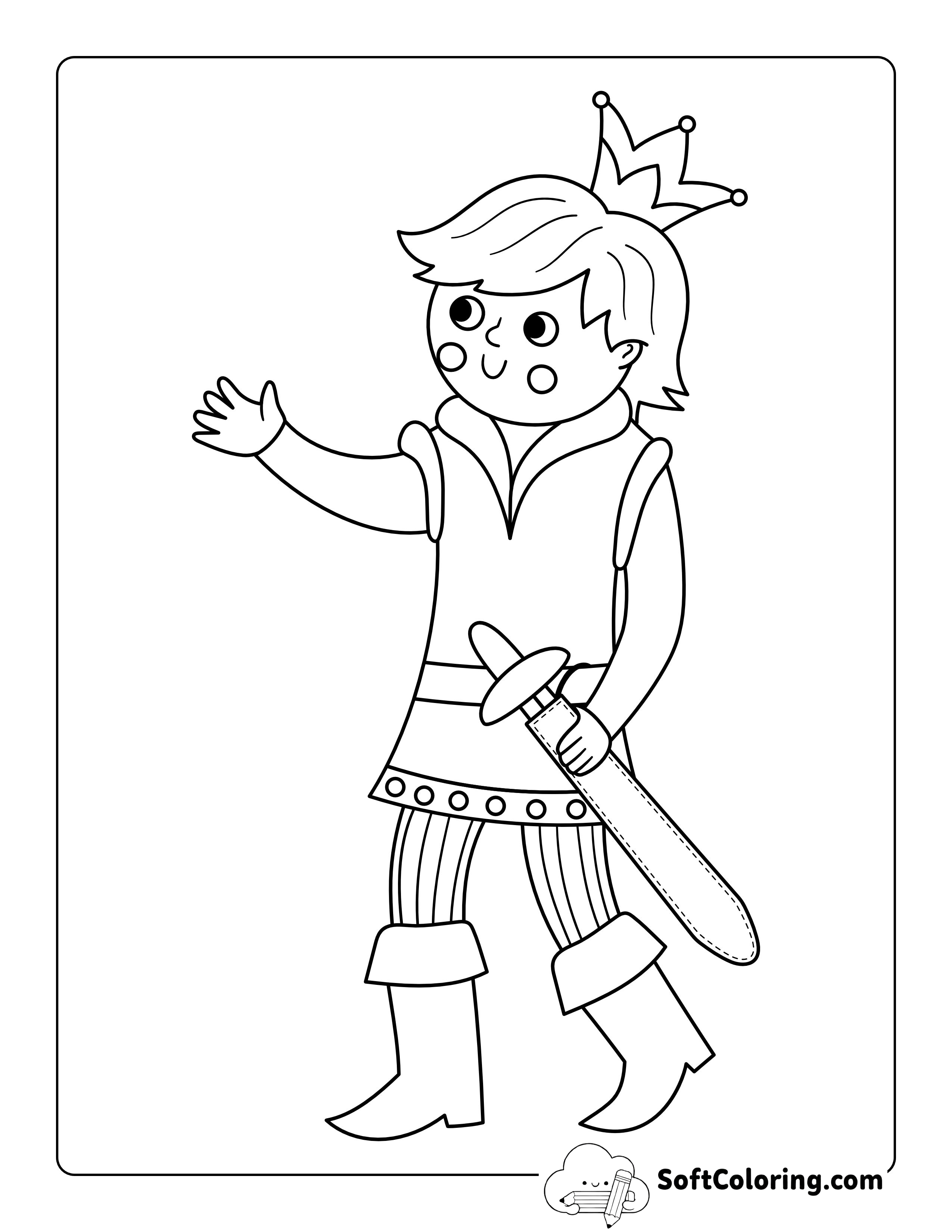 Prince Coloring Page for Kids